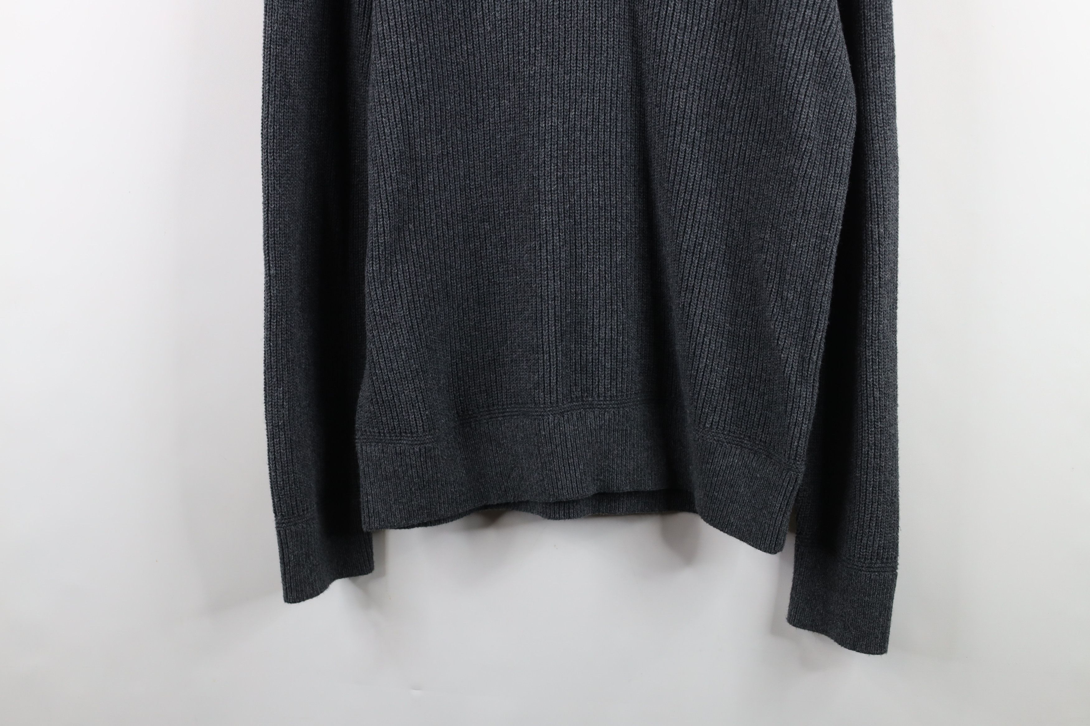 Gap × Vintage Vintage Gap Blank Cotton Ribbed Knit Henley Sweater Gray Size US M / EU 48-50 / 2 - 3 Thumbnail