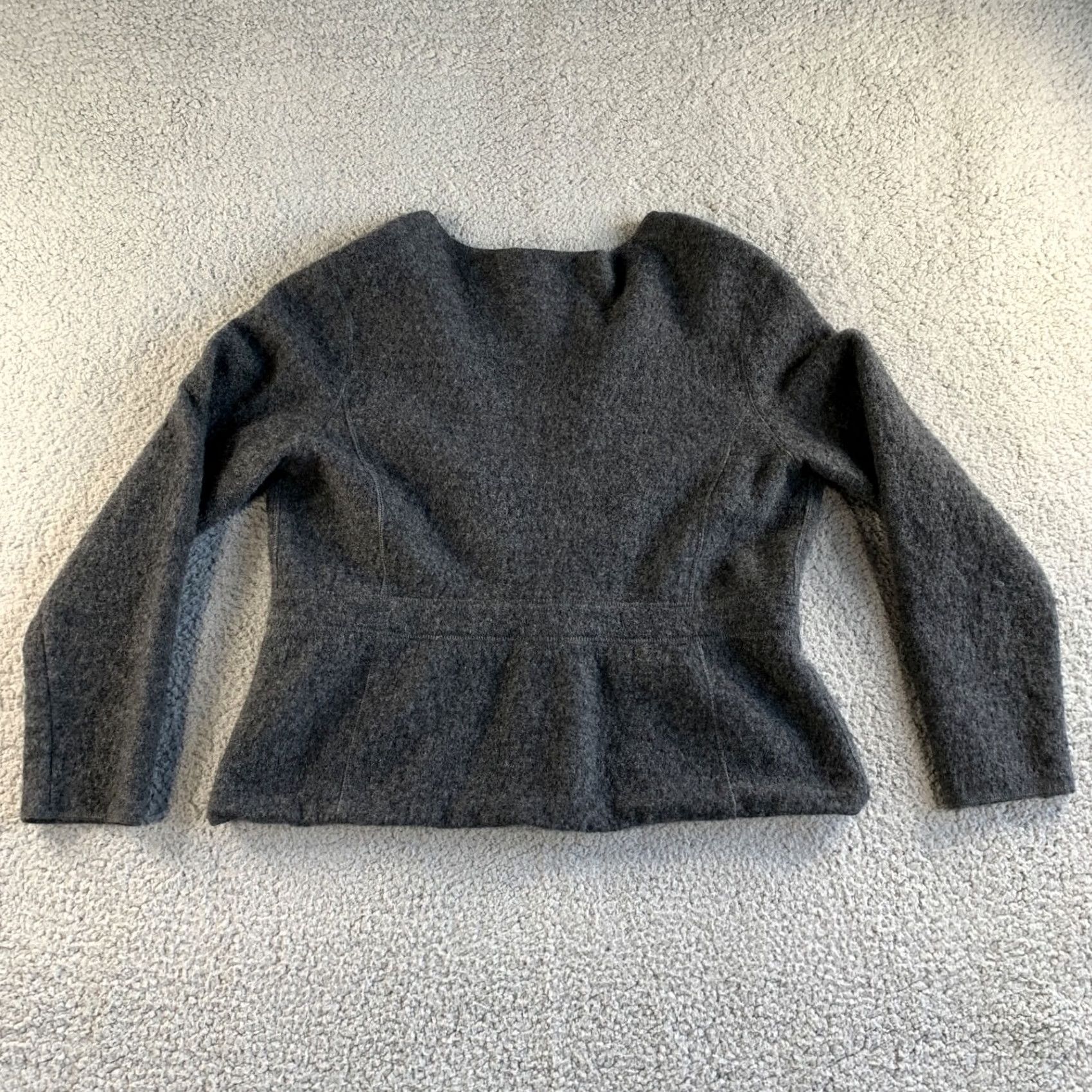 Talbots Talbots Jacket Womens XL Gray 100% Wool Blazer Open Front Shetland Coat 1 Button Size XL / US 12-14 / IT 48-50 - 2 Thumbnail