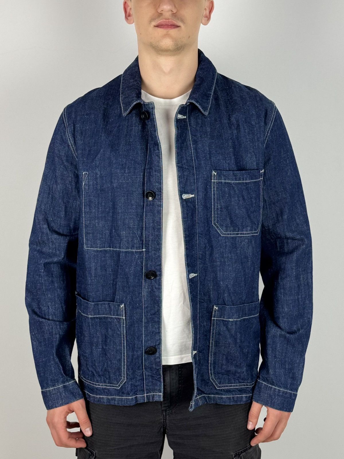 Samsoe Samsoe Samsoe Samsoe Chore Denim Work Jacket Size US L / EU 52-54 / 3 - 1 Thumbnail