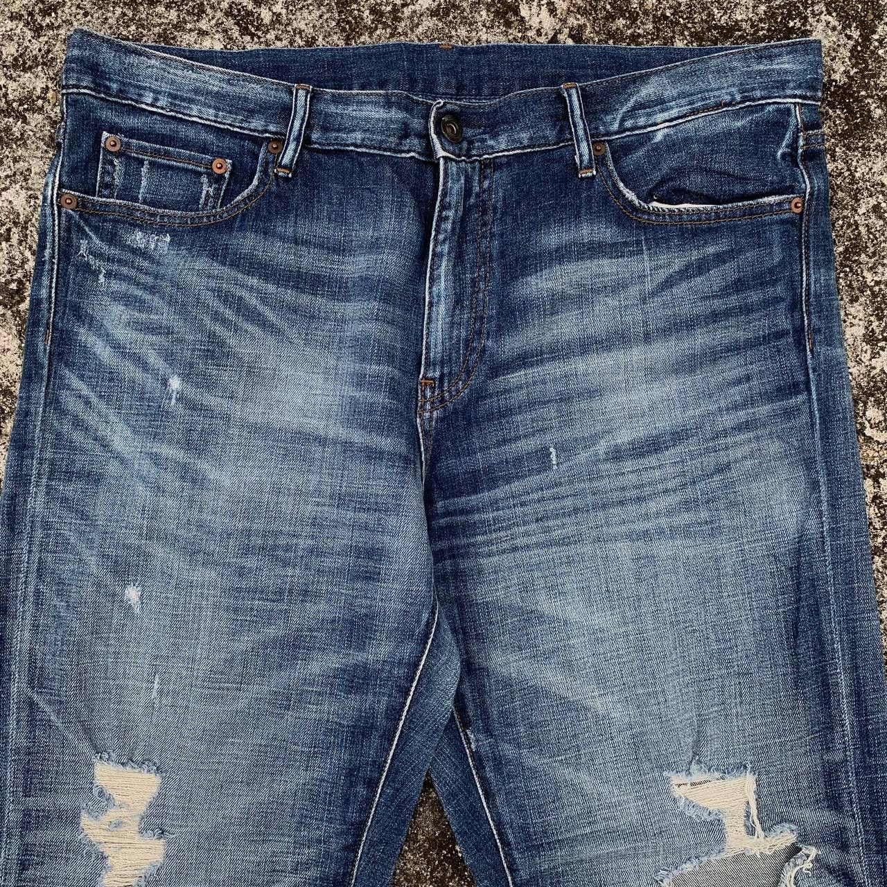 Uniqlo Women Uniqlo Slim Boyfriend Tapered Ripped Jeans By Kaihara Size 36" / US 14 / IT 50 - 3 Thumbnail