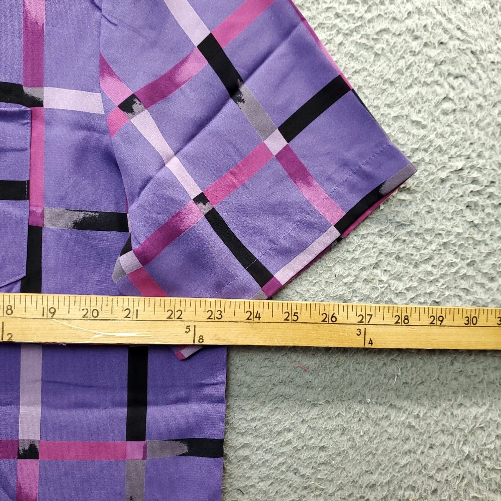 Vintage VINTAGE Kathy che Shirt Women’s 16 Multi Check Pocket Collar Button-Up Short Sleeve Size XXL / US 16-18 / IT 52-54 - 7 Thumbnail