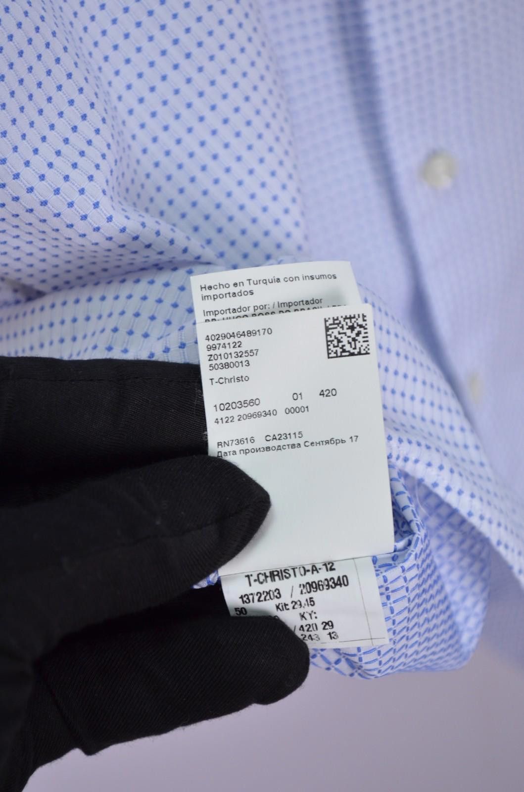 Hugo Boss Hugo Boss Mens T-Christo Blue L/S Dress Shirt Size 43 17 XL Size US XL / EU 56 / 4 - 10 Thumbnail