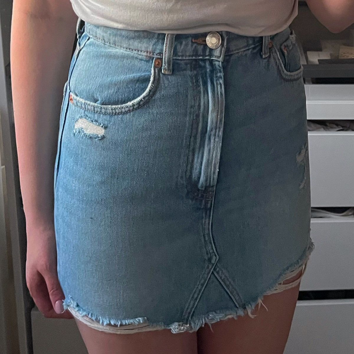 Zara Zara SS18 Light Wash Jean Denim Join Life Skirt Size 27" / US 4 / IT 40 - 10 Thumbnail