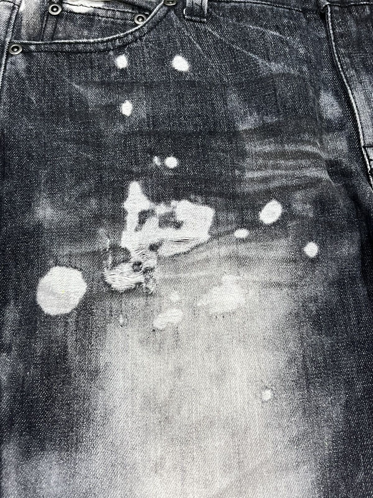 In The Attic 🔥IN THE ATTIC HOMME Punk Bleach Wash Smoke Distressed Denim Size US 32 / EU 48 - 9 Thumbnail
