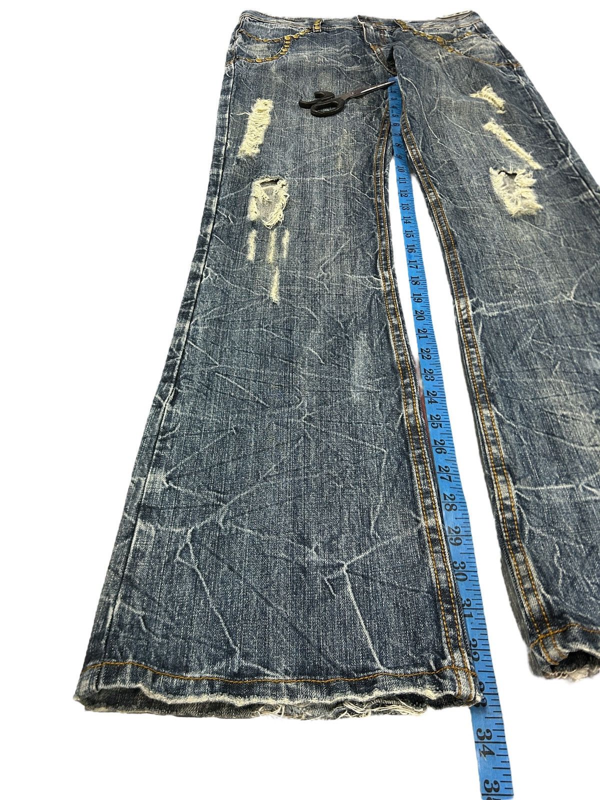 semanticdesign Vintage SemanticDesign Clawmark Distressed Studded Jeans Size US 32 / EU 48 - 18 Thumbnail