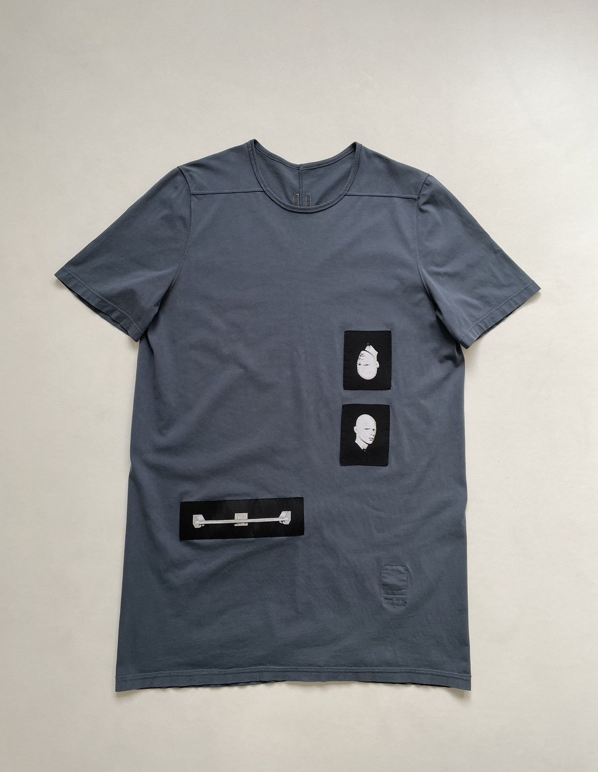 Rick Owens Drkshdw Blue ‘Patch Detail’ Level T Shirt Size US M / EU 48-50 / 2 - 15 Thumbnail