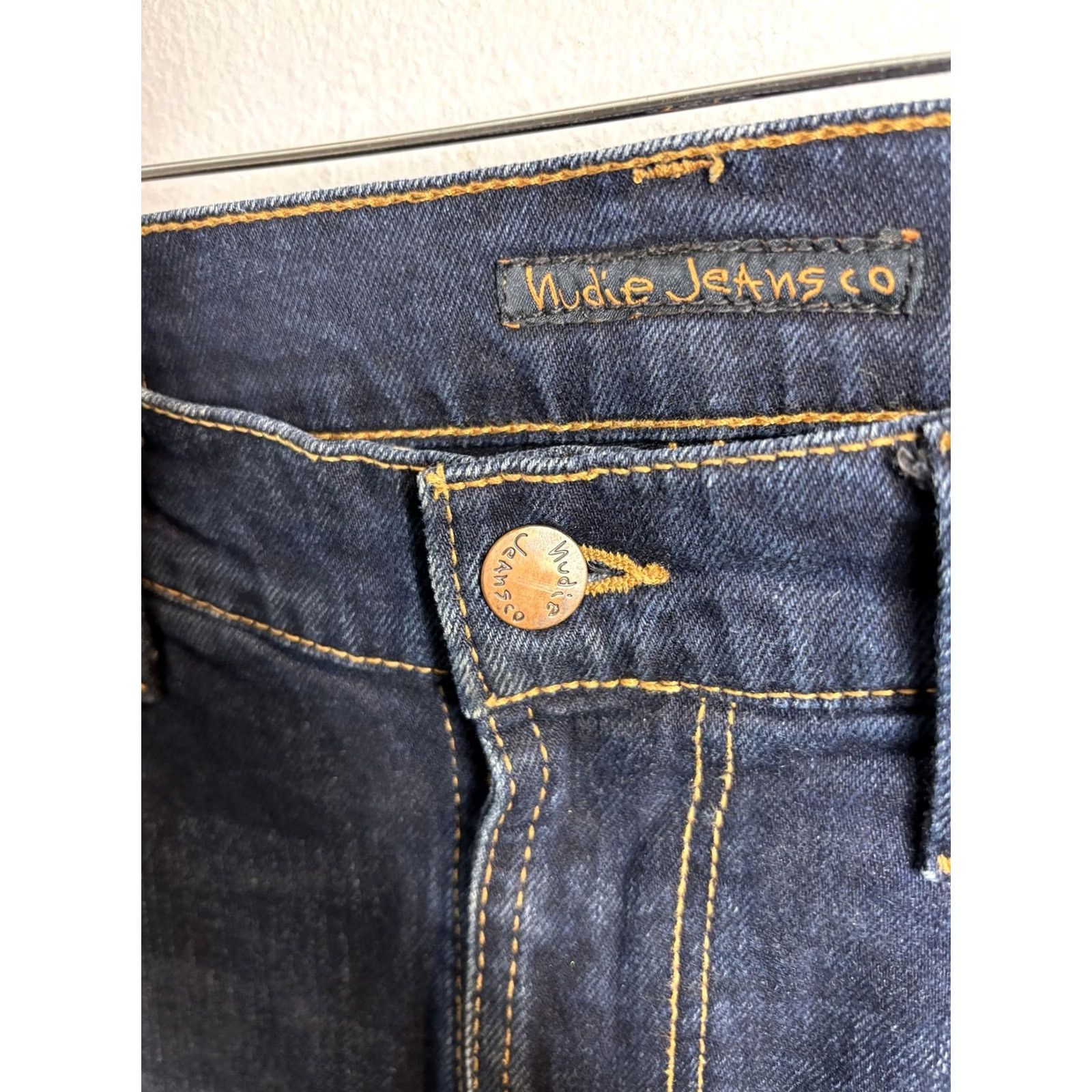 Nudie Jeans Nudie Jeans Co Jeans Mens 32x34 Denim Slim Fit Tapered Leg Dark Wash Faded Jeans Size US 32 / EU 48 - 7 Thumbnail