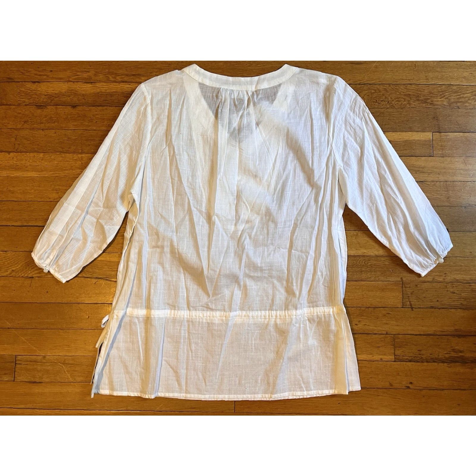 Vintage Chico’s Linen Tunic Shirt Women’s 3 White Gauze XL Embroidered Belted 3/4 Sleeve Bohemian Classic Shirt Women Size XL / US 12-14 / IT 48-50 - 7 Thumbnail