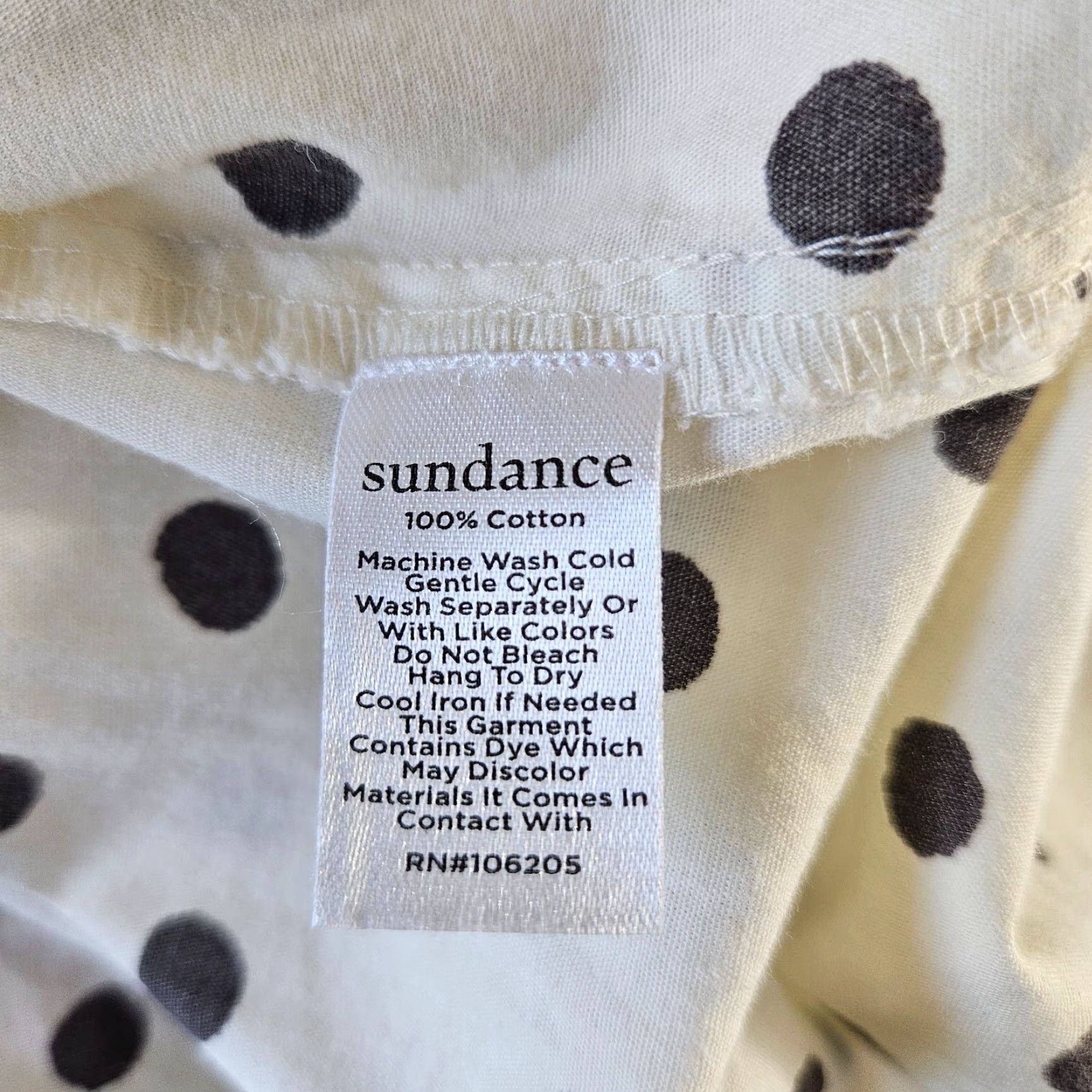 Vintage **Sundance Women's Medium Cream Gray Polka Dot Blouse** User: Sundance Women's Medium Cream Gray Polka Dot Blouse Size M / US 6-8 / IT 42-44 - 4 Thumbnail