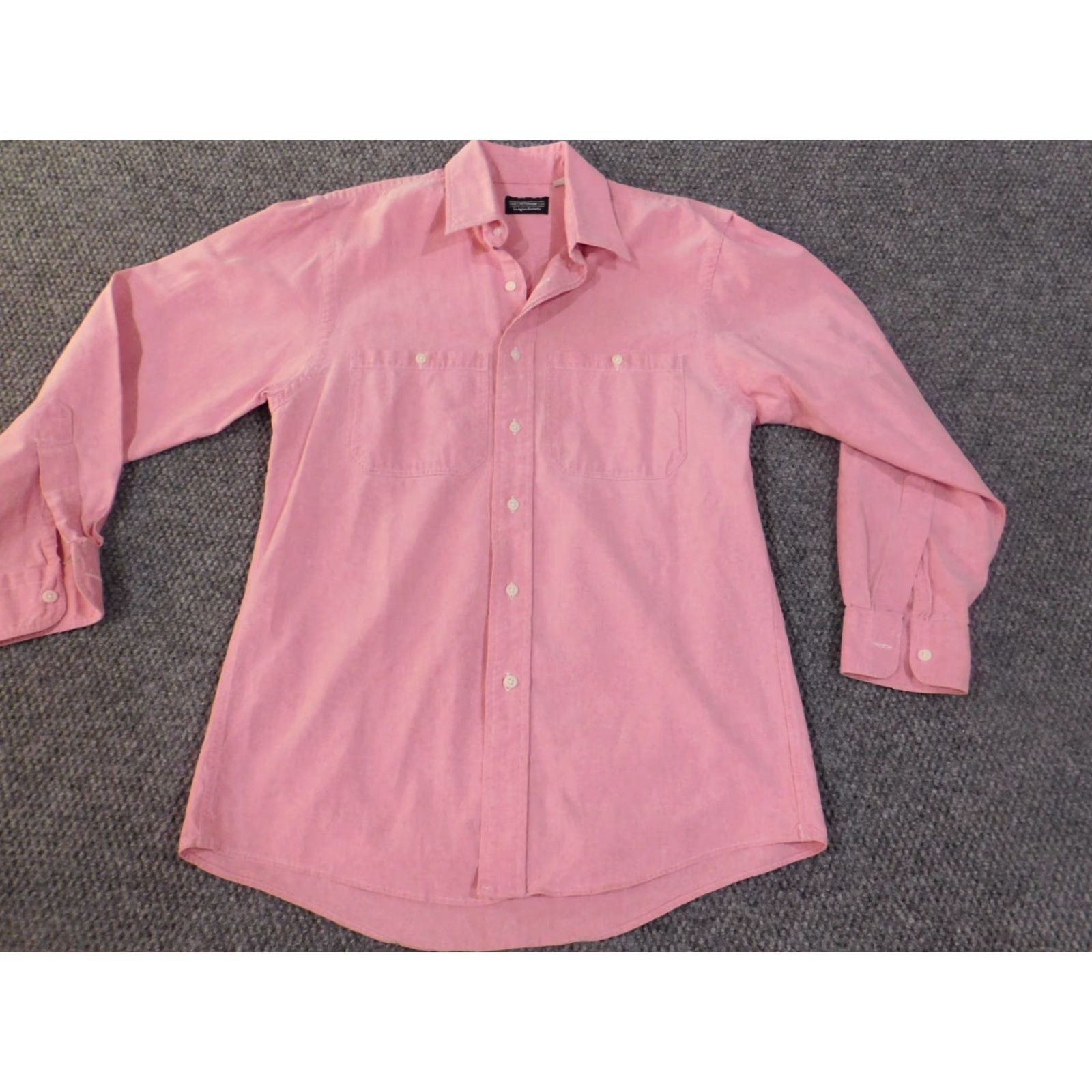 Vintage J. Peterman Shirt Mens Small Pink Classic Button-Up Casual Long Sleeve Cotton Woven Collared Button-Down Pocketed Slimming Vintage No N/A Size US S / EU 44-46 / 1 - 2 Thumbnail