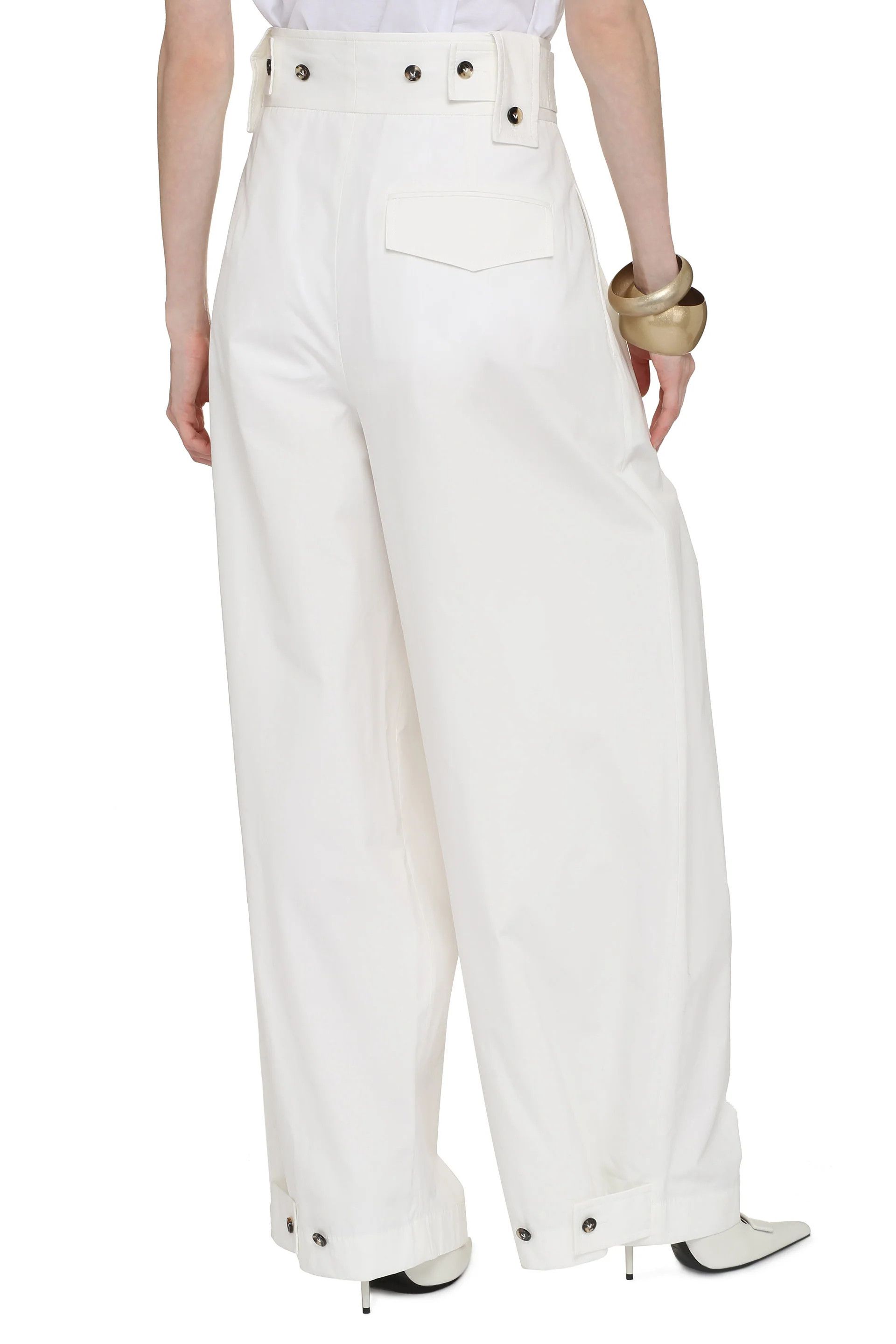 Bottega Veneta o1y0725 Casual Pant in White Size 27" / US 4 / IT 40 - 4 Thumbnail