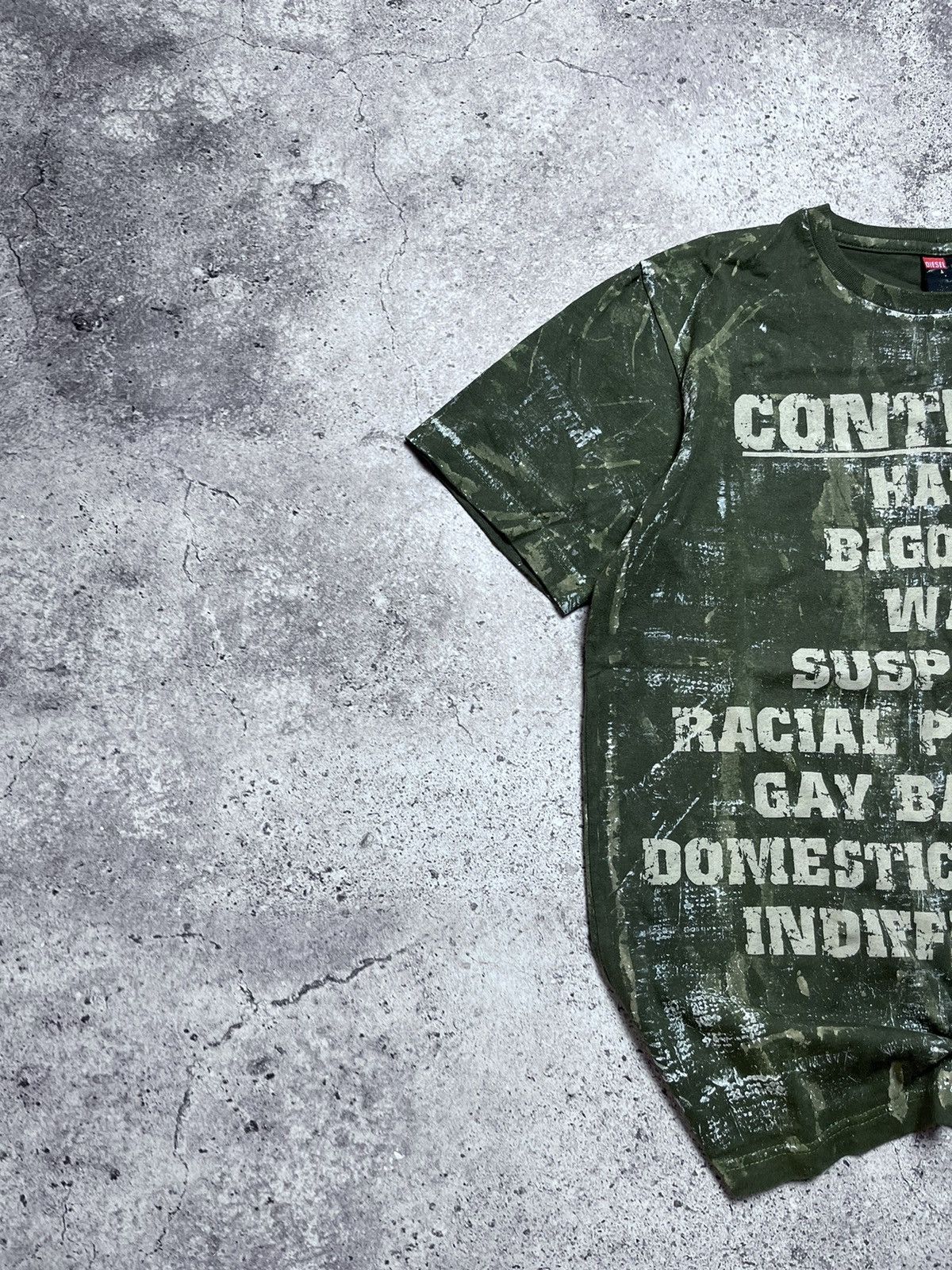 Diesel × Vintage Vintage Diesel Military Style Crazy T Shirt Size M Y2k Size US M / EU 48-50 / 2 - 3 Thumbnail