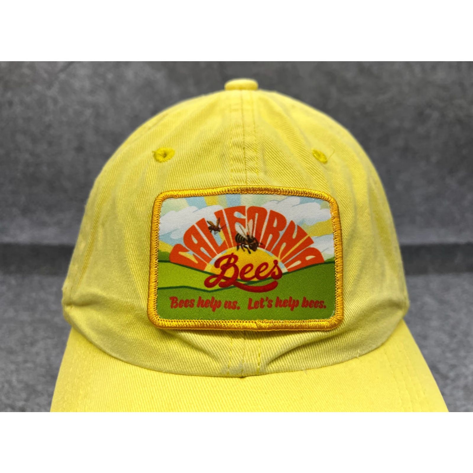 Vintage Dorfman Pacific Hat - Yellow Twill Baseball Cap - One Size - Men - Adjustable Strap Back - 100% Cotton - Bees Outdoor Theme Size ONE SIZE - 2 Thumbnail