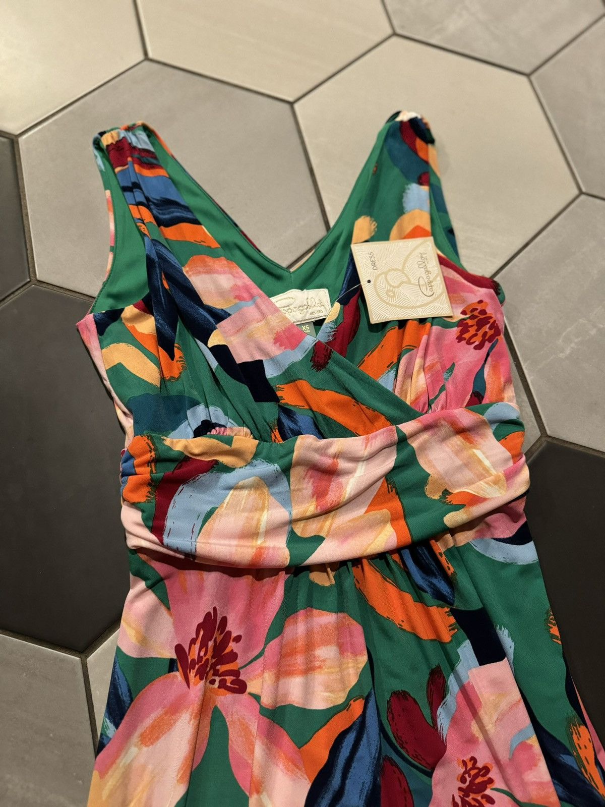 Other NWT Pappagallo long maxi floral bright summer dress XS Size XS / US 0-2 / IT 36-38 - 2 Thumbnail