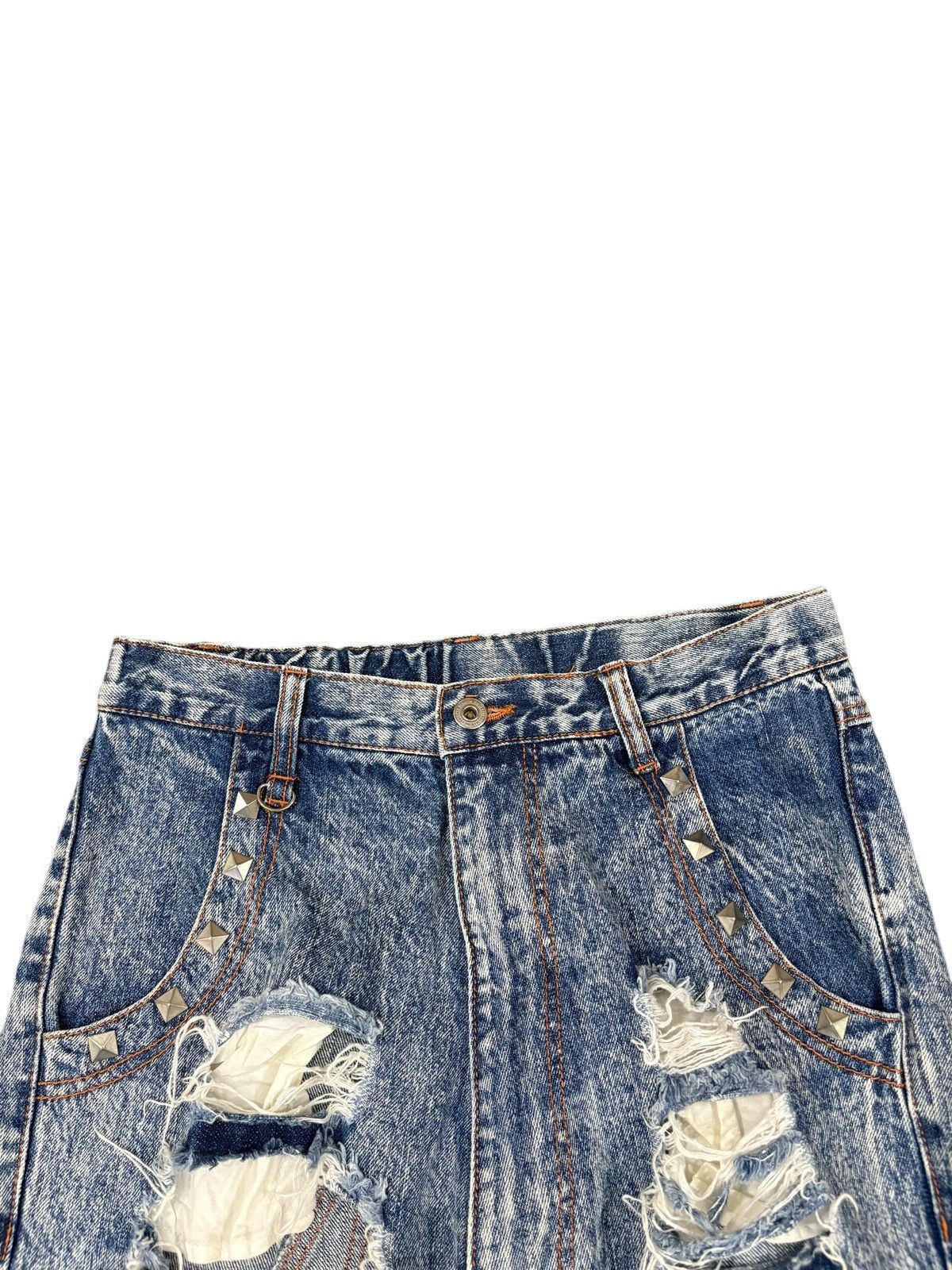 Super Lovers Vintage Japanese Super Lovers Destroyed Jean Shorts Jorts Size US 29 - 4 Thumbnail