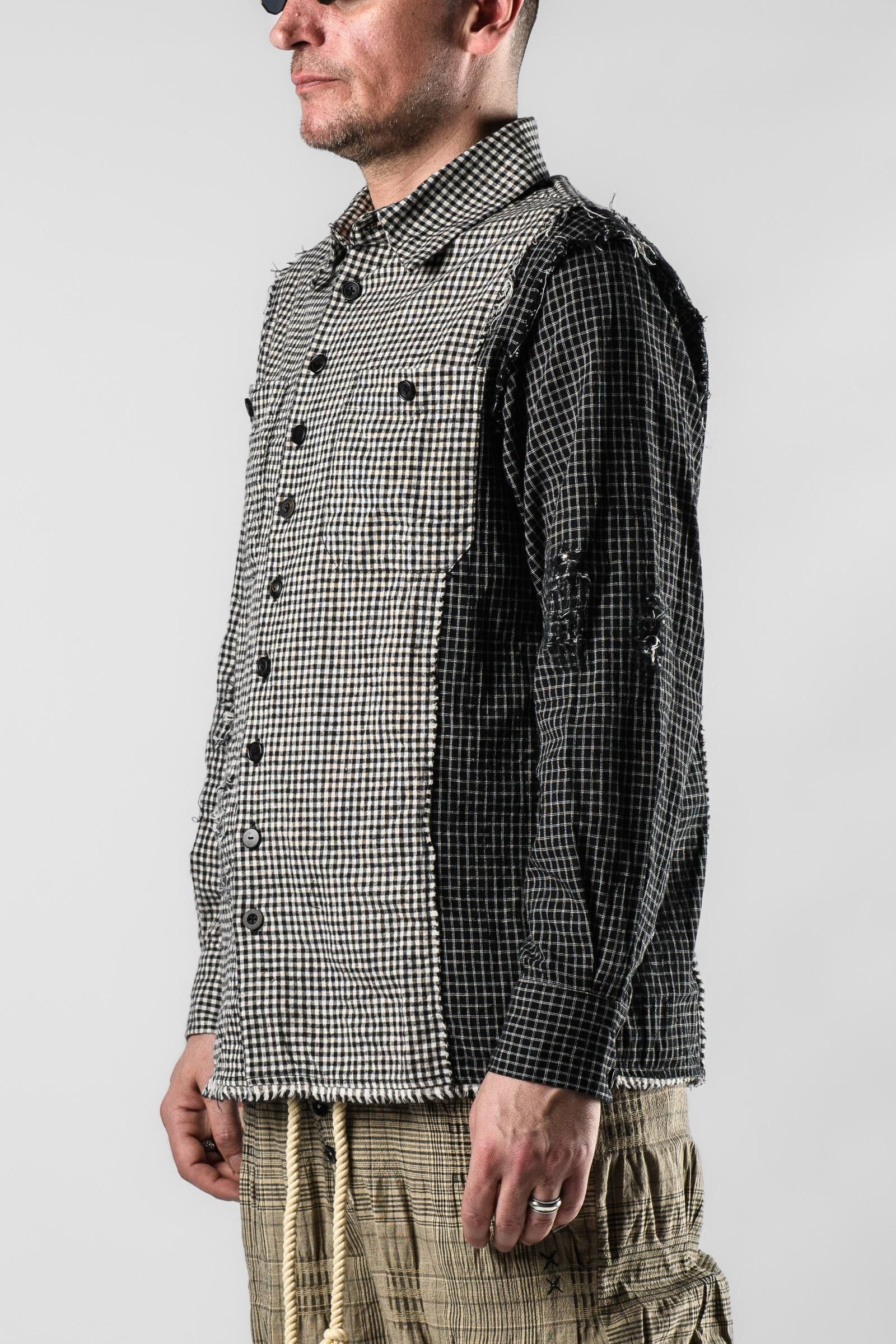 Archivio J.M. Ribot Avis N. Distress Patch Checks Shirt Size US M / EU 48-50 / 2 - 2 Thumbnail