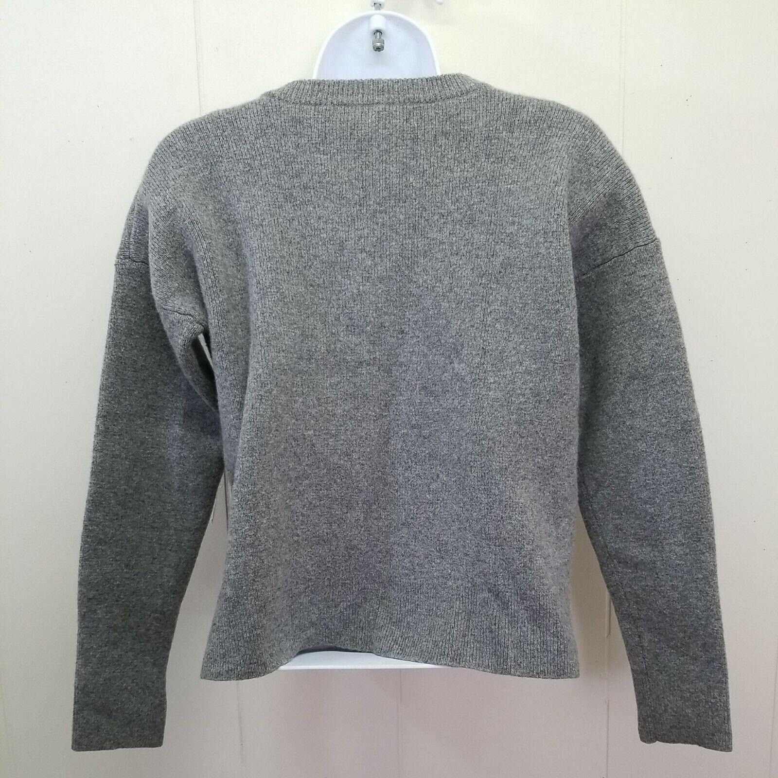 Madewell Madewell S Cropped Boxy Sweater Gray Merino Wool Corset Lace Size S / US 4 / IT 40 - 5 Thumbnail
