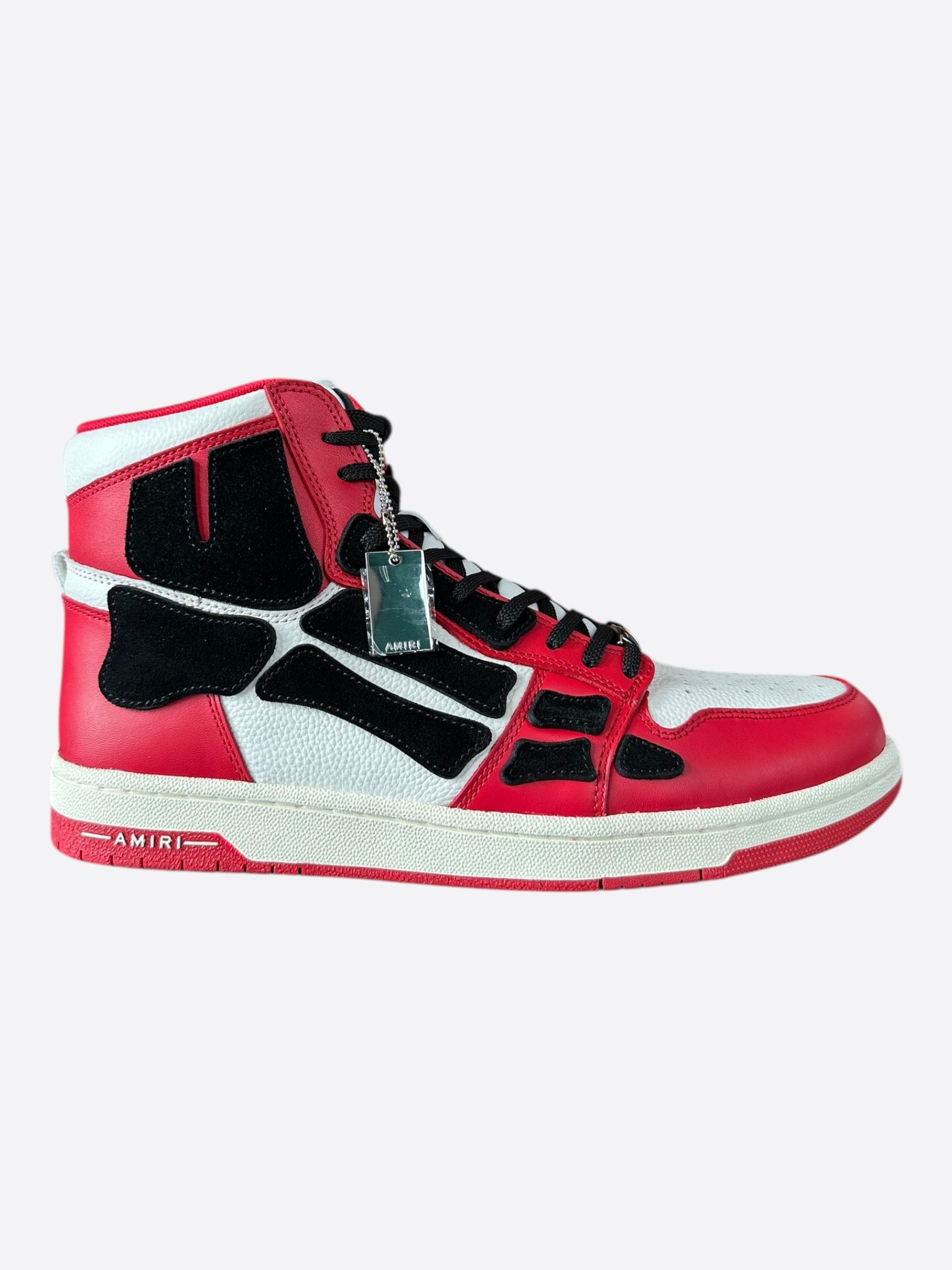 Amiri Amiri Red White & Black Skeleton High Top Sneakers Size US 13 / EU 46 - 1 Thumbnail