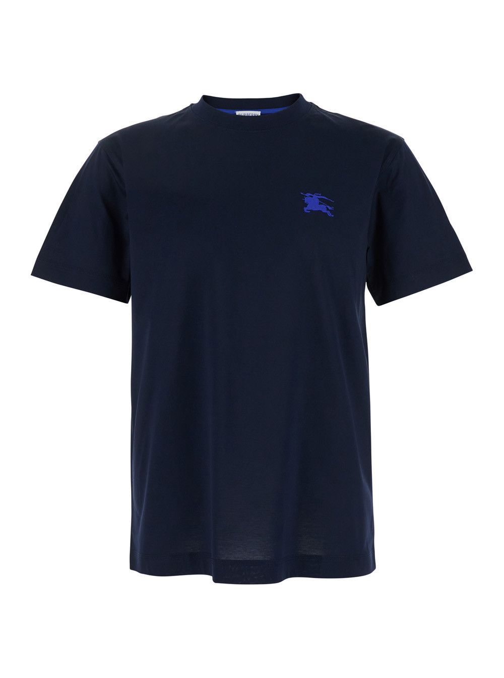 Burberry Blue T-Shirt with EKS Logo Embroidered on the Front