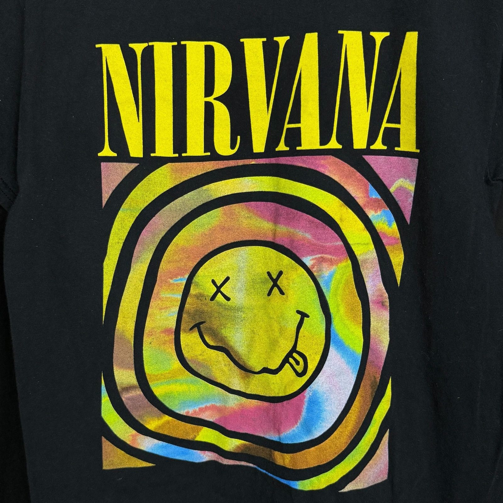 Nirvana Nirvana Mens Medium Tie Dye Smiley Face Black Cotton T Shirt Size US M / EU 48-50 / 2 - 2 Thumbnail