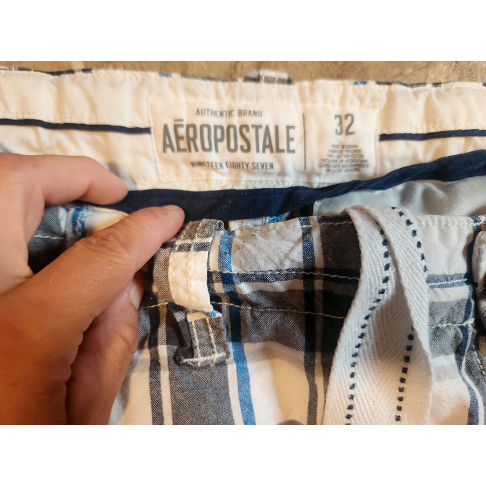 Aeropostale Aeropostale Mens preppy Plaid Shorts cotton Size 32 vtg Size US 32 / EU 48 - 2 Thumbnail