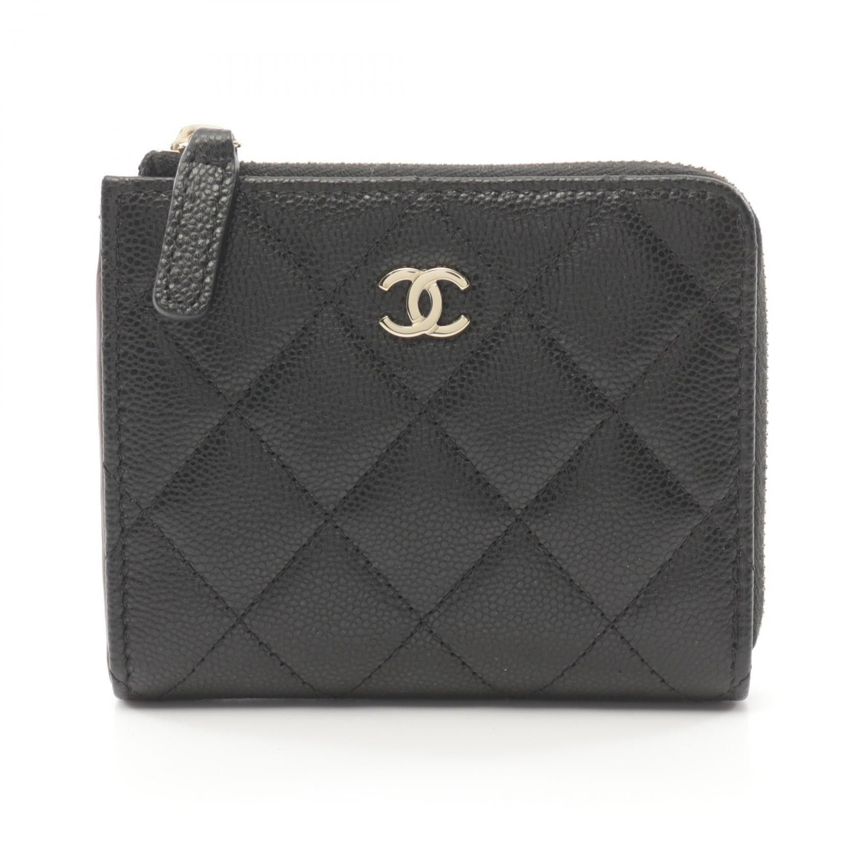 Chanel Chanel Matelasse Round Zipper Wallet Caviar Skin Black Gold Hardware Size ONE SIZE - 1 Thumbnail