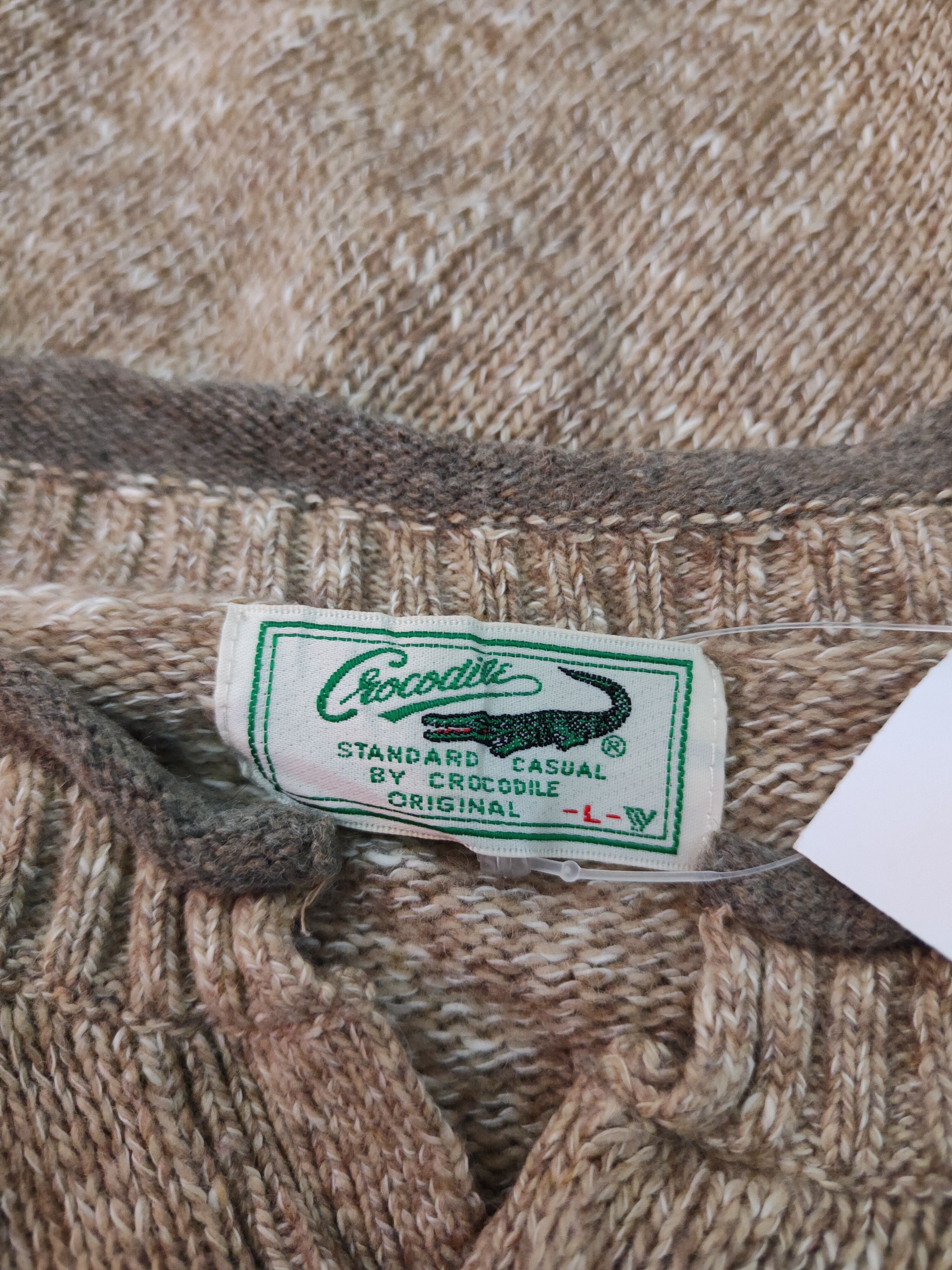 Japanese Brand × Vintage Crocodile Brown Knitwear Sweatshirts #S2347 Size US L / EU 52-54 / 3 - 13 Thumbnail