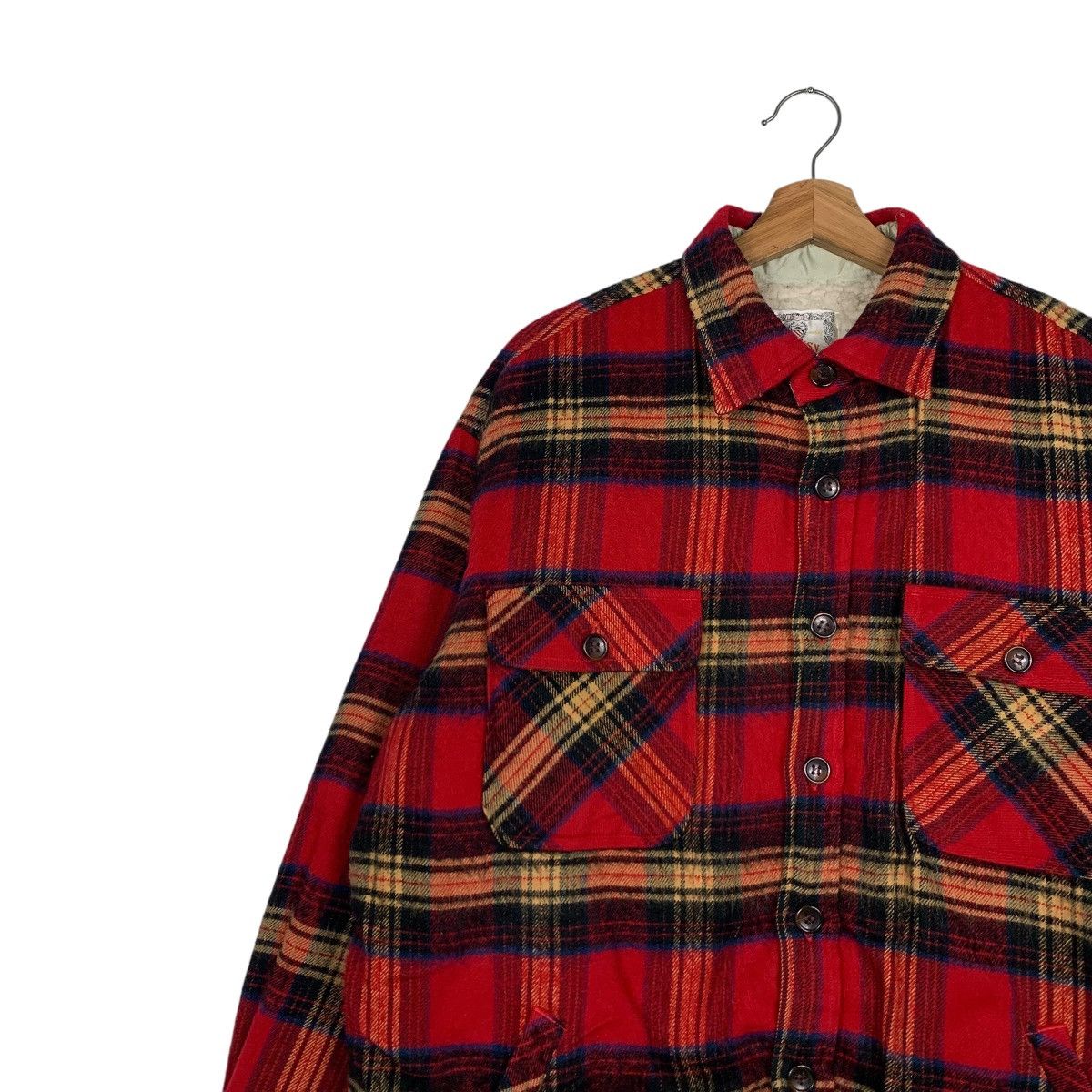 Flannel GARRISON Red Tartan Work Flannel Jacket #2112-C92 Size US M / EU 48-50 / 2 - 6 Thumbnail