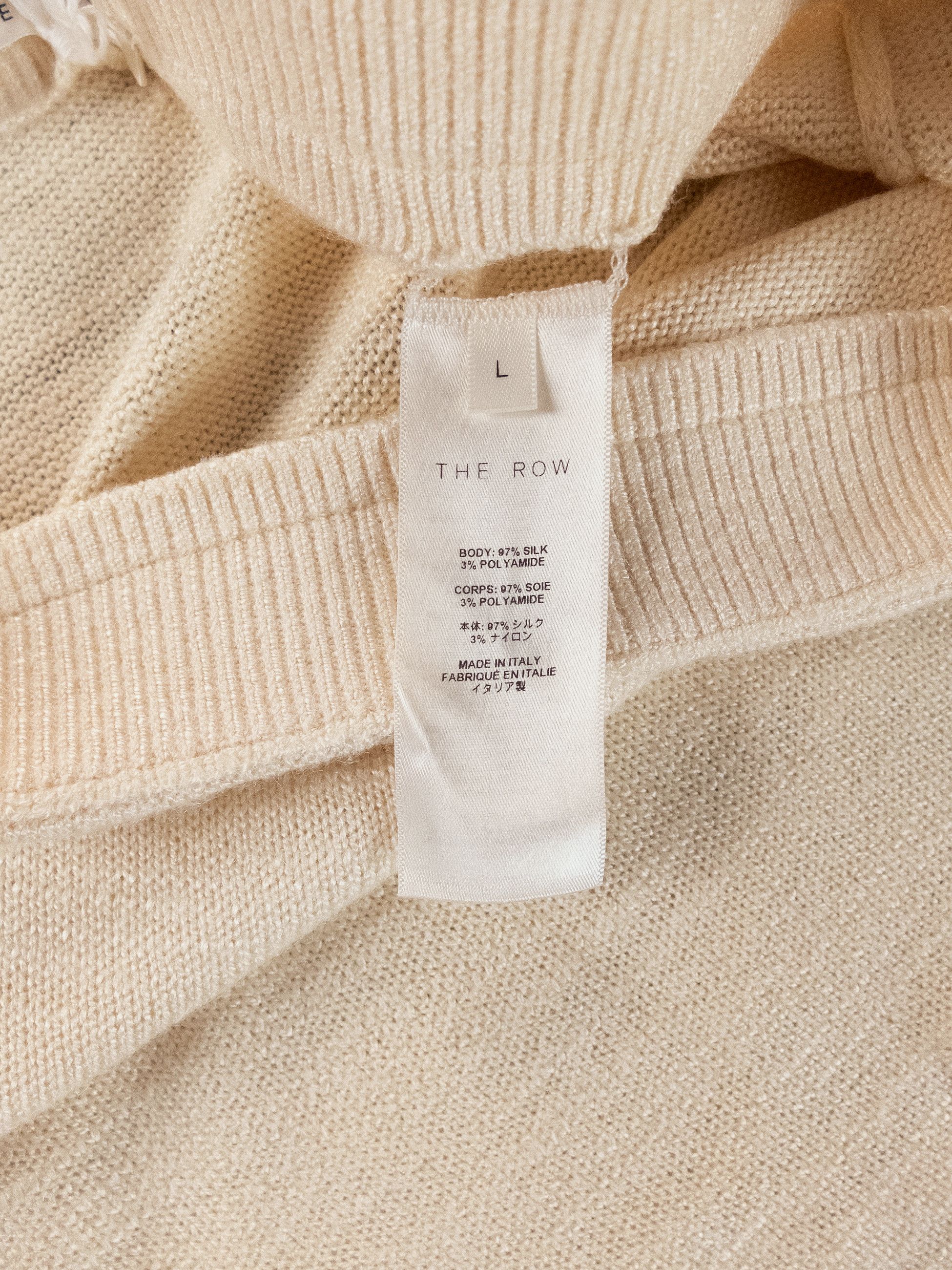 The Row THE ROW Jesto ecru knit silk midi skirt Size Large / 10 US Size 32" / US 10 / IT 46 - 10 Thumbnail