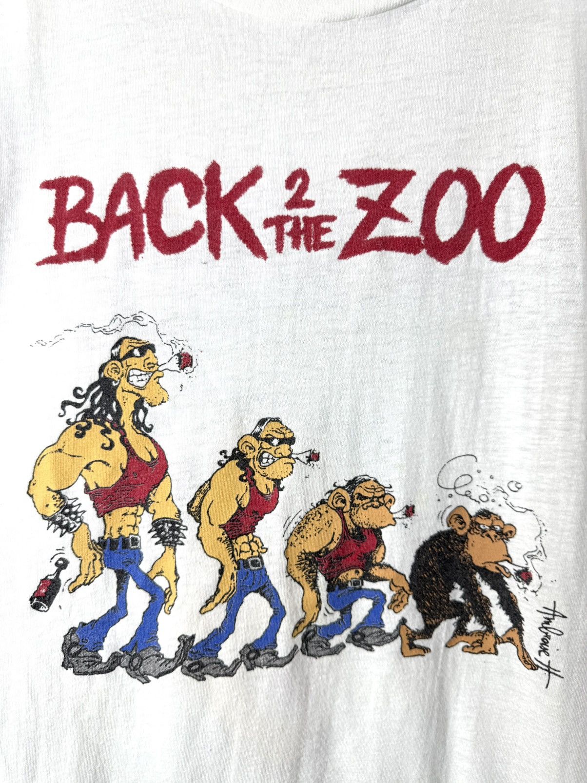 Rap Tees Back To The Zoo Monkey 1990’s Humor Vintage T Shirt Size US M / EU 48-50 / 2 - 4 Thumbnail