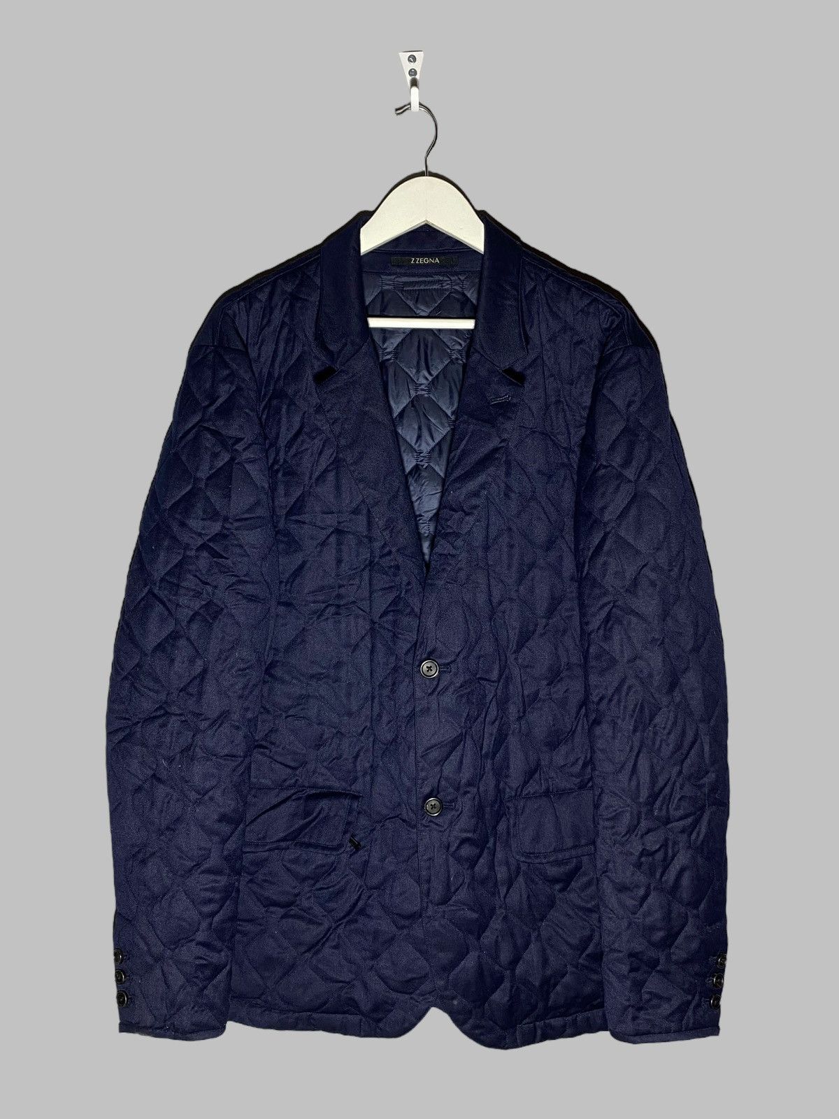 Z Zegna 🔥 ZEGNA WOOL V-NECK QUILTED PADDED JACKET ITALY CLASSIC FIT Size US XL / EU 56 / 4 - 1 Thumbnail