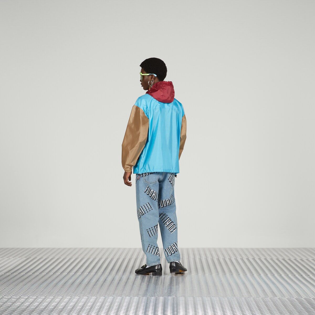 Gucci 48 M Gucci Hooded Block Jacket Windbreaker Blue Beige Red Size US M / EU 48-50 / 2 - 3 Thumbnail