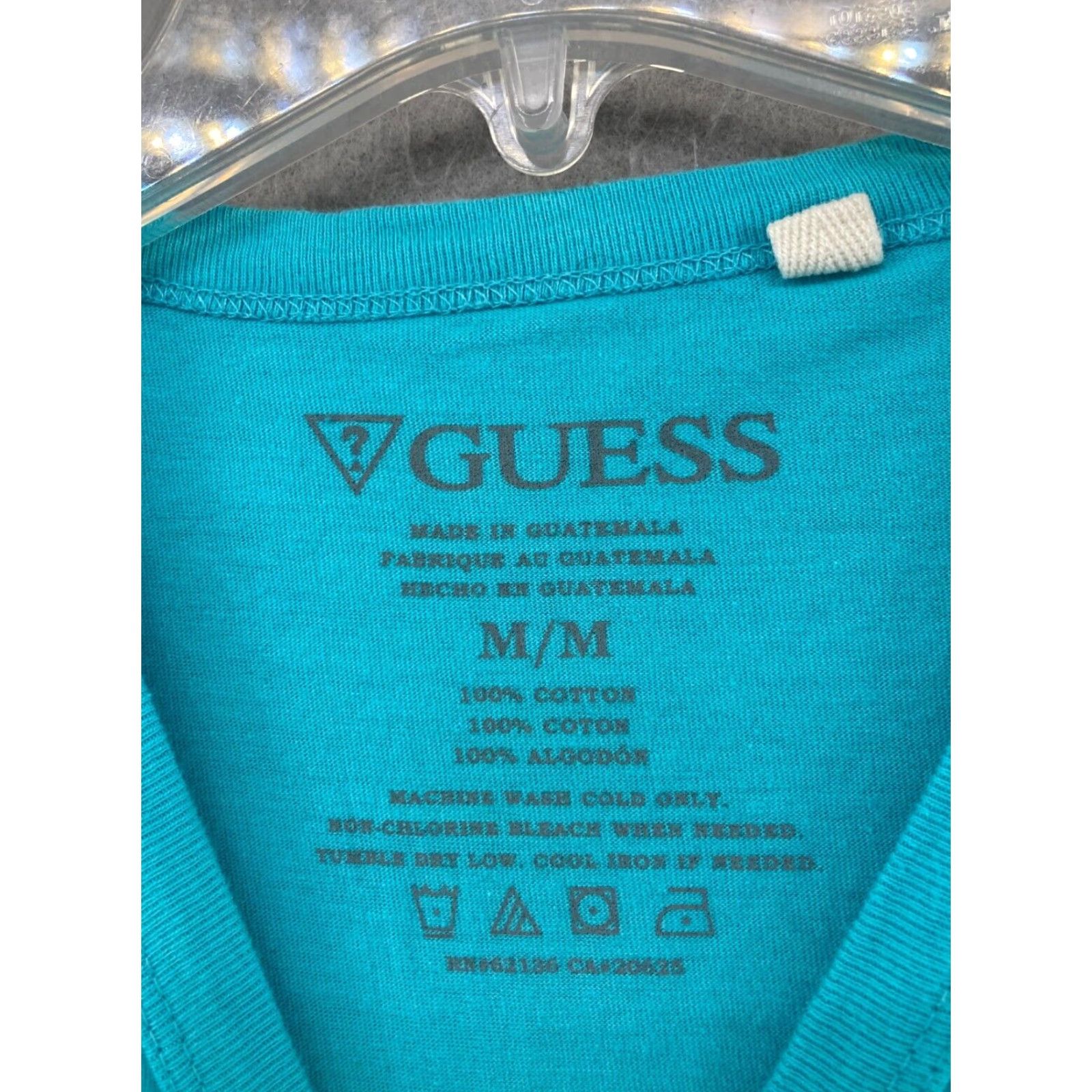 Guess GUESS Mens T-Shirt Medium Blue Spellout Logo - 90s Designer Graphic Print Crew Neck Cotton Jersey Short Sleeve Adult M Mens Size US M / EU 48-50 / 2 - 5 Thumbnail