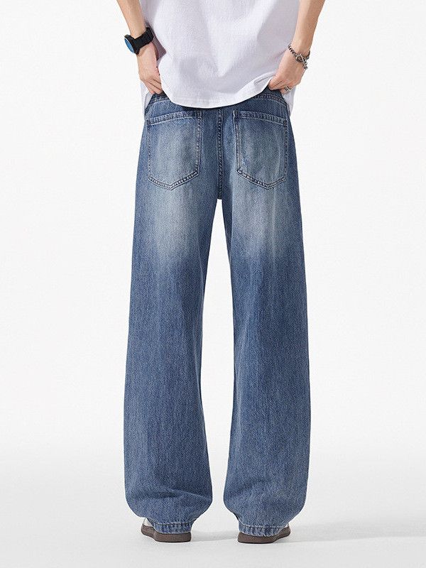 Japanese Brand Men's Retro Whiskered Cleanfit Loose Straight Leg Jeans Size US 32 / EU 48 - 5 Thumbnail