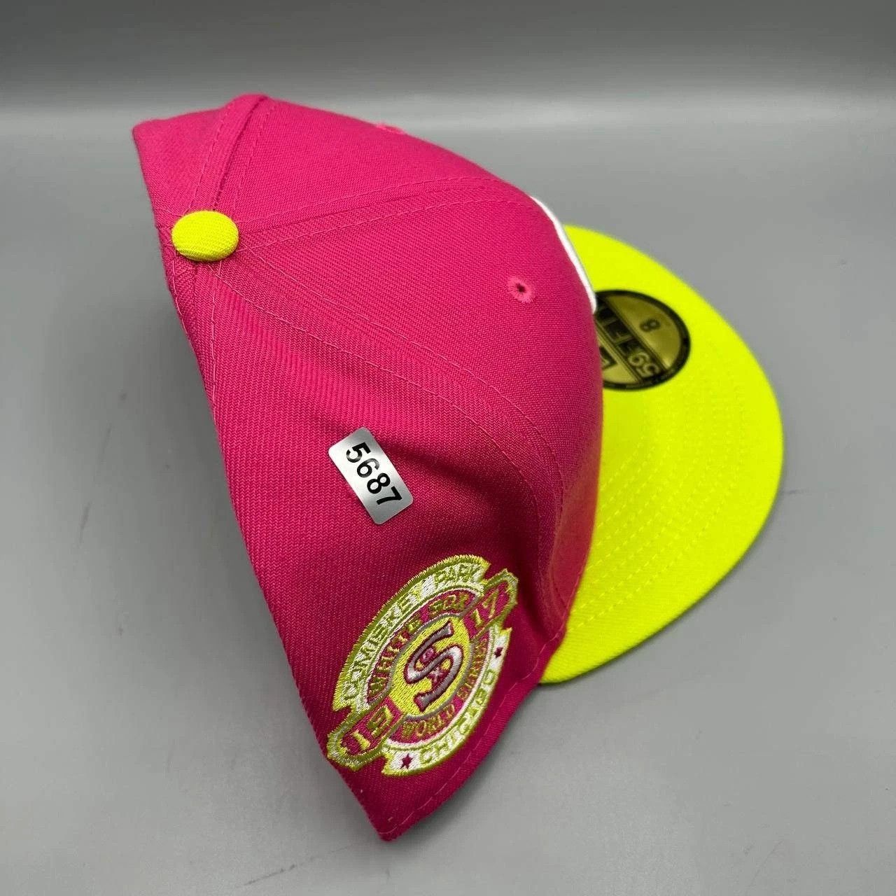 New Era Chicago White Sox Hat Men 8 Pink Yellow MLB Fitted Cap New Size ONE SIZE - 9 Thumbnail