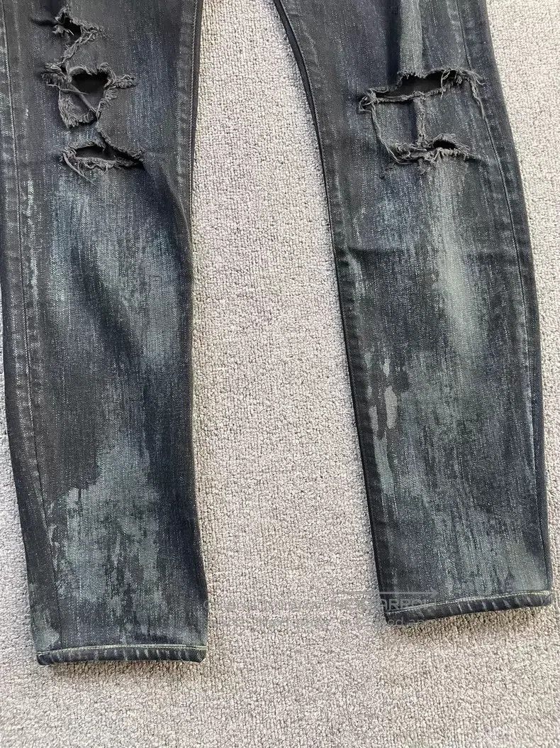 Saint Laurent Paris Saint Laurent Paris Oil-stained Destroyed Ripped Denim Pan Size US 32 / EU 48 - 6 Thumbnail