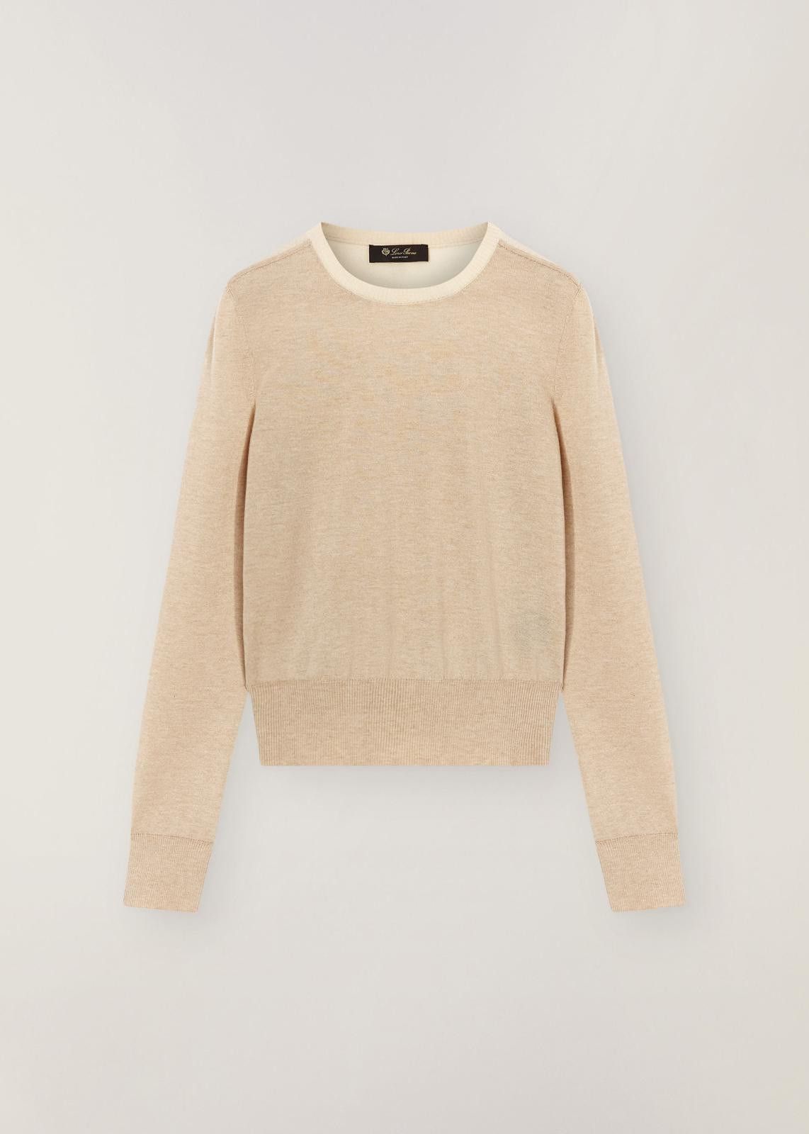Loro Piana o1srvl11e1224 Grassmoor Crewneck Sweater in Beige Size S / US 4 / IT 40 - 1 Thumbnail