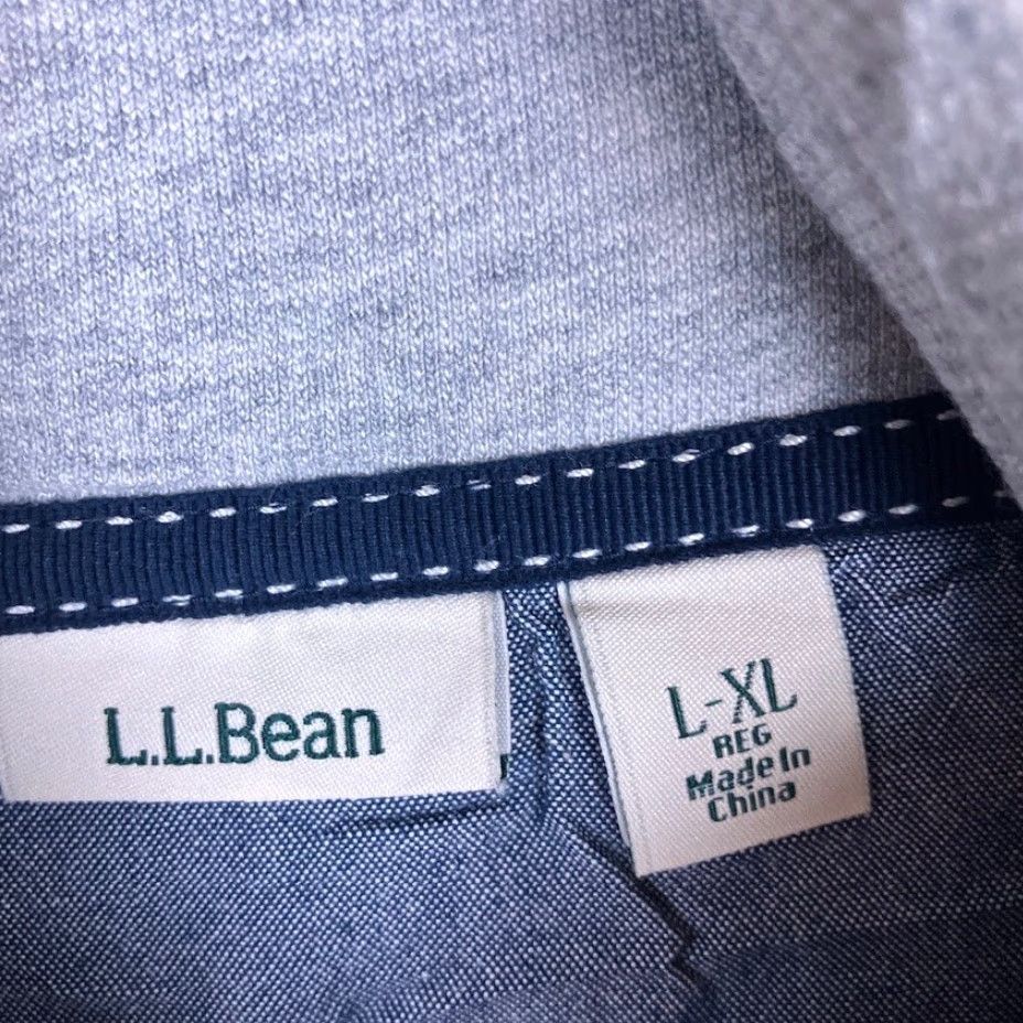 Vintage LL Bean Mens Sweater Gray Short Sleeve Cowl Neck 100% Cotton L-XL Sweatshirt Pullover Jersey Crewneck Athletic Men Regular/Machine Washable Size US L / EU 52-54 / 3 - 6 Thumbnail