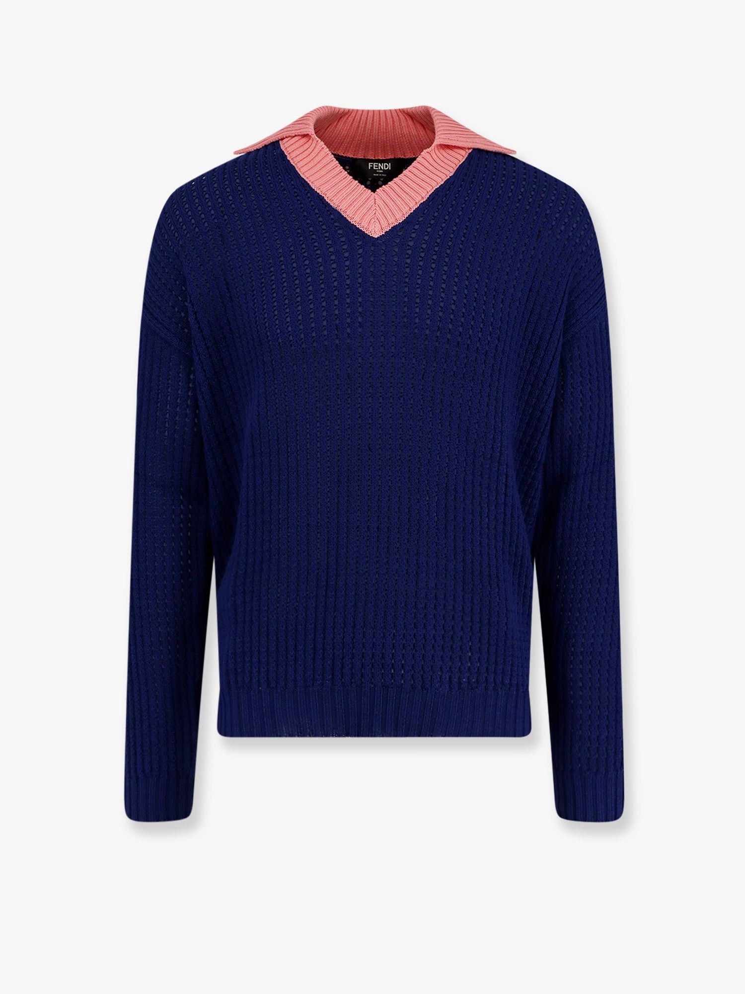Fendi Fendi Cotton sweater with contrasting collar Tag Size IT 48 Men - USA Tariffs Included Size US M / EU 48-50 / 2 - 1 Thumbnail
