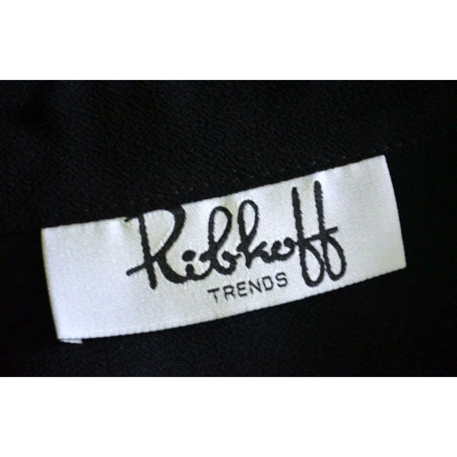 Vintage Ribbkoff Womens Black Top One Size Blouse Short Sleeve Cropped Polyester Chiffon Casual Summer Vintage No Size ONE SIZE - 2 Thumbnail