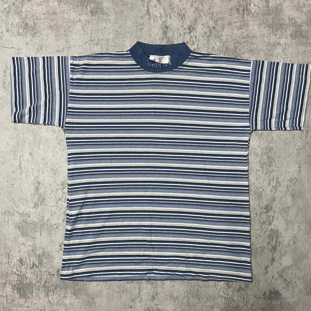 Other Blue and white striped vintage 90s oversized short sleeve Size US L / EU 52-54 / 3 - 1 Thumbnail