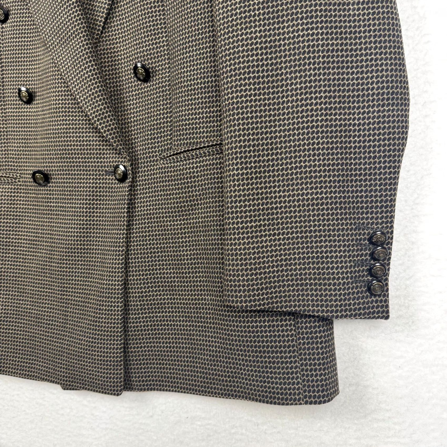 Doublet Bernini Wool 42 US/52 IT Double Breasted Blazer Coat Geometric 2 Piece Men Suit Jacket VINTAGE No Size 42R - 3 Thumbnail