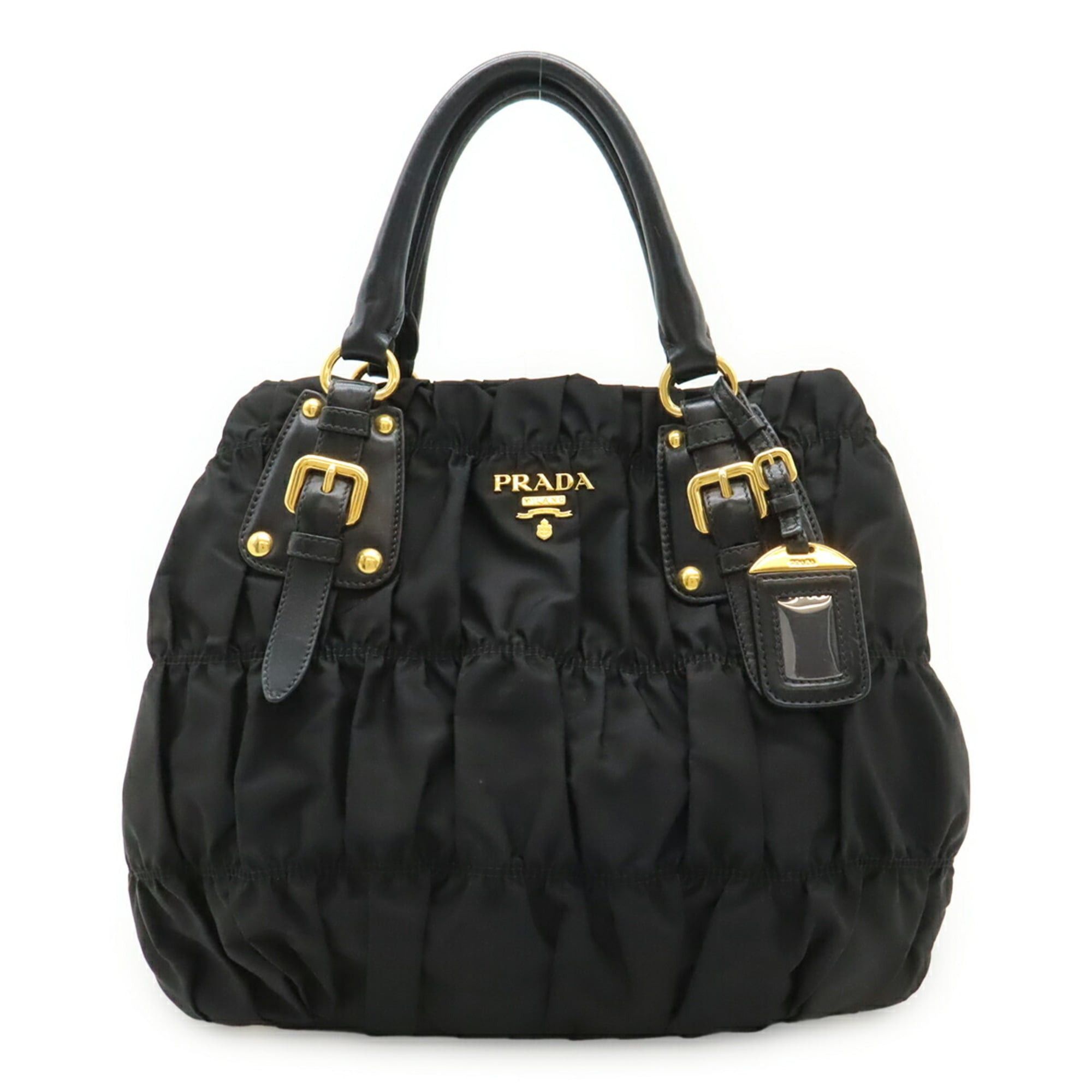 Prada PRADA TESSUTO Gathered Tote Bag, Handbag, Shoulder Nylon, NERO Black (BN1792) Size ONE SIZE - 1 Thumbnail