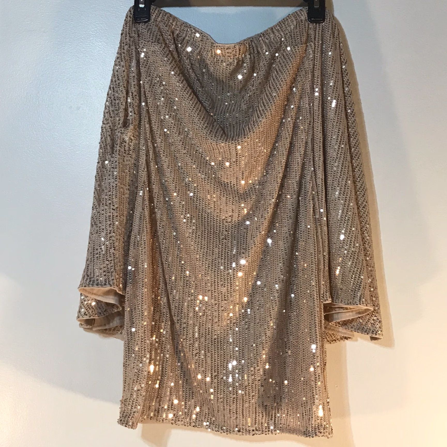 Shein SheIn Gold Sequined Off Shoulder Mini Dress Women’s Size M Evening Party Club Wear Size M / US 6-8 / IT 42-44 - 2 Thumbnail