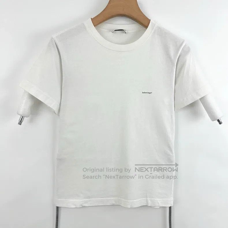 Balenciaga Balenciaga White letter print round-neck T-shirt Size US M / EU 48-50 / 2 - 1 Thumbnail