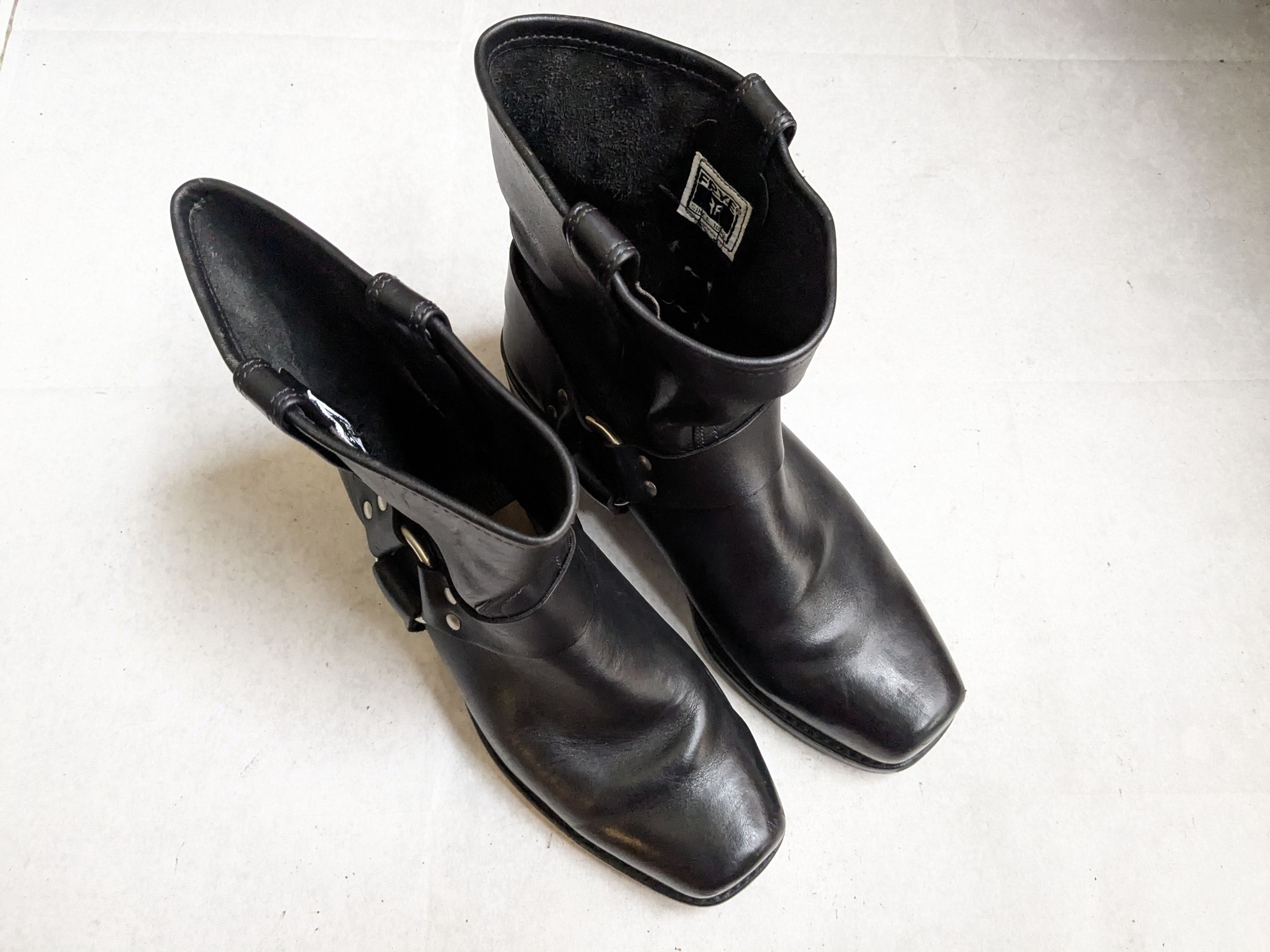 Frye Frye Harness Boots Black Leather 13 M Buckle Strap Size US 13 / EU 46 - 4 Thumbnail