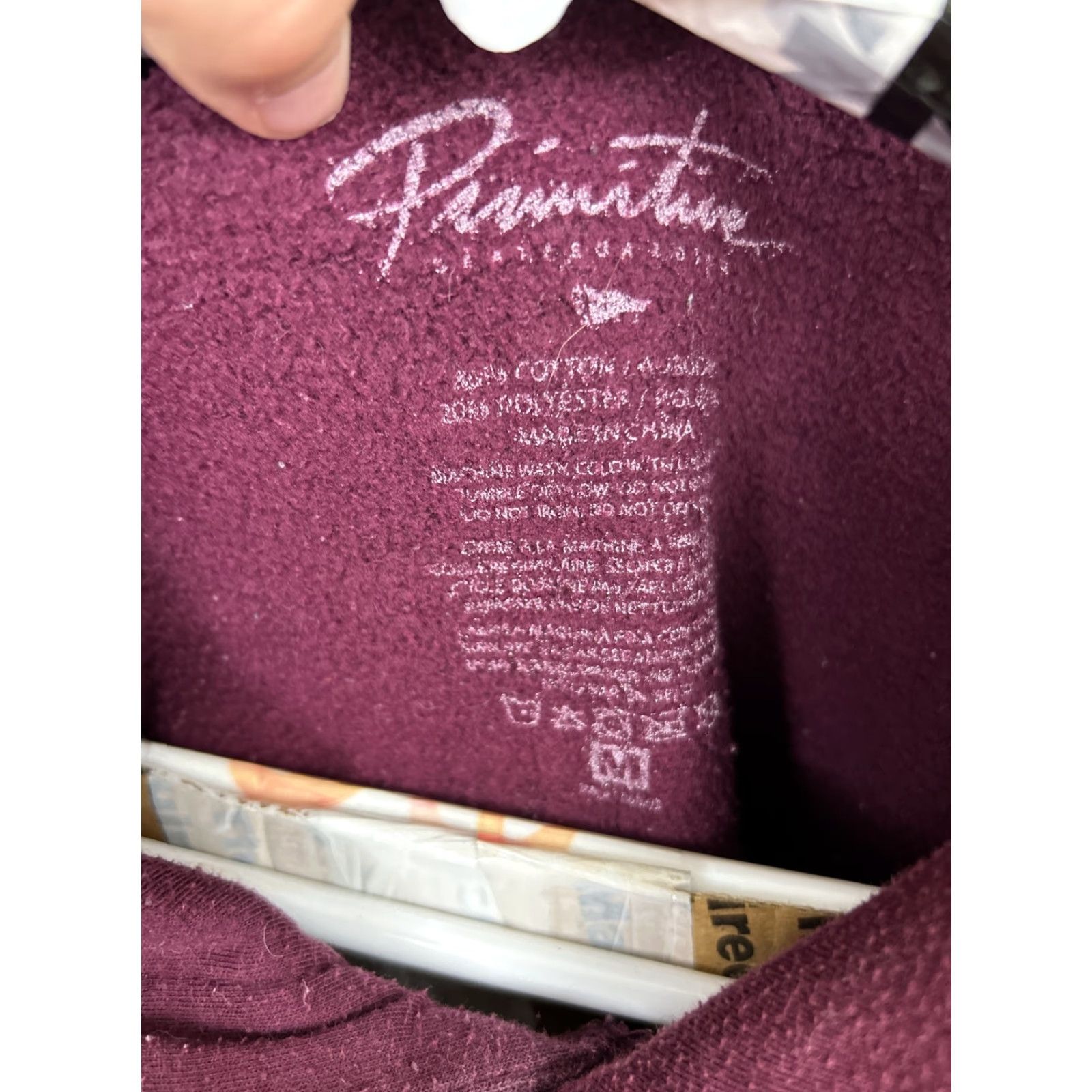 Primitive Primitive Mens Medium Maroon Pullover Hoodie Flower Asian Characters Size US M / EU 48-50 / 2 - 6 Thumbnail