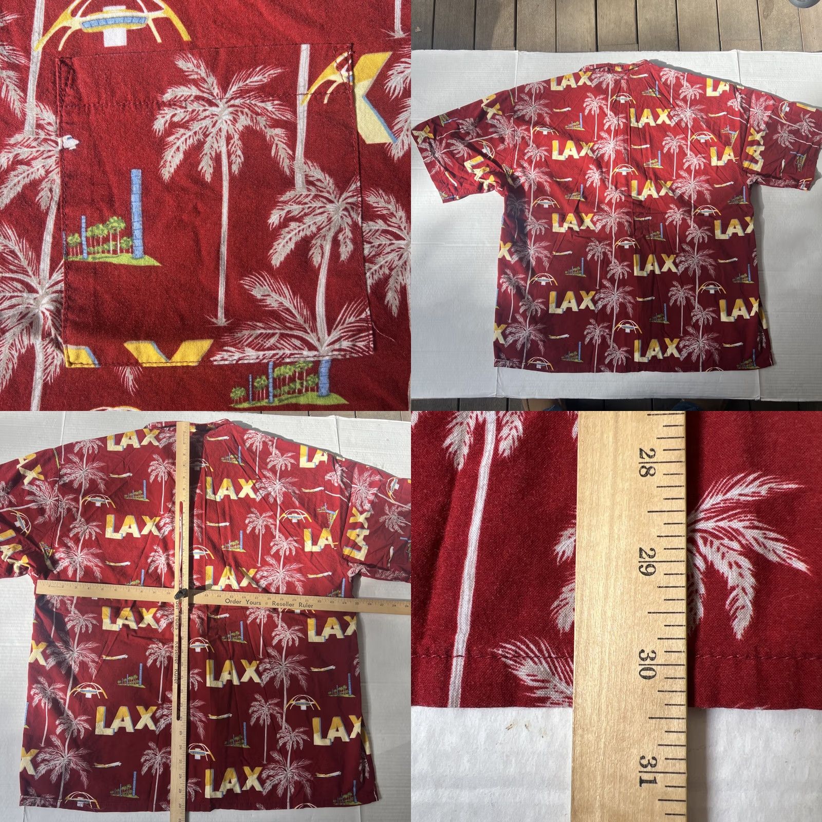 Vintage VINTAGE LAX Hawaiian Aloha Pocket Shirt 2XL JFF Uniforms Men Red Short Sleeve Button-Up Graphic Print Pocketed Collared Shirt Size US XXL / EU 58 / 5 - 8 Thumbnail
