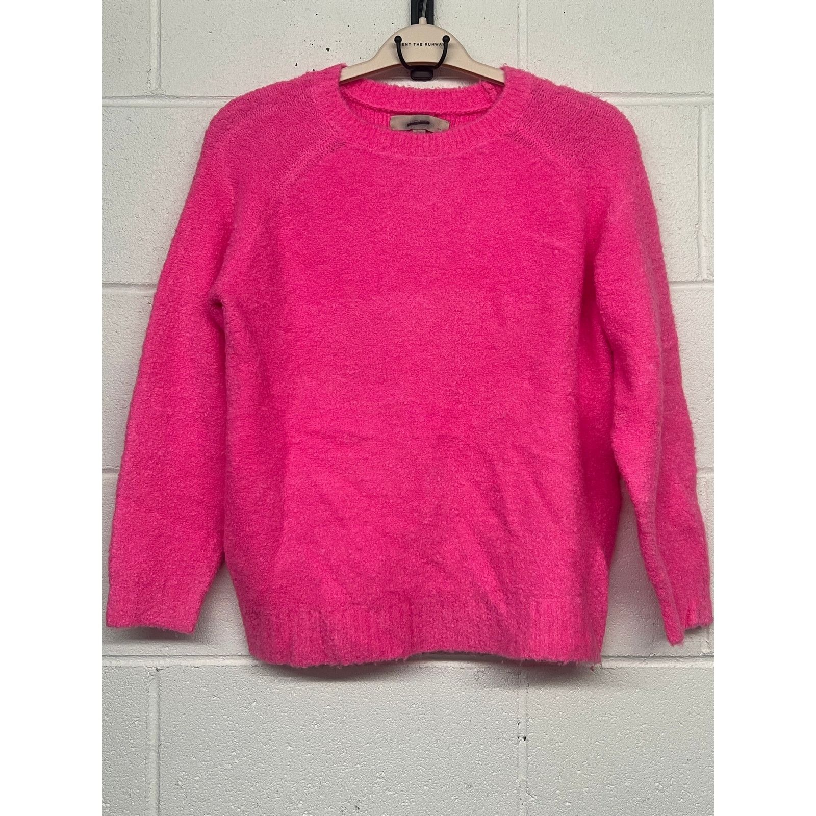 Loft Loft Sz M Medium BRIGHT pink stretch sweater top crewneck Size M / US 6-8 / IT 42-44 - 1 Thumbnail