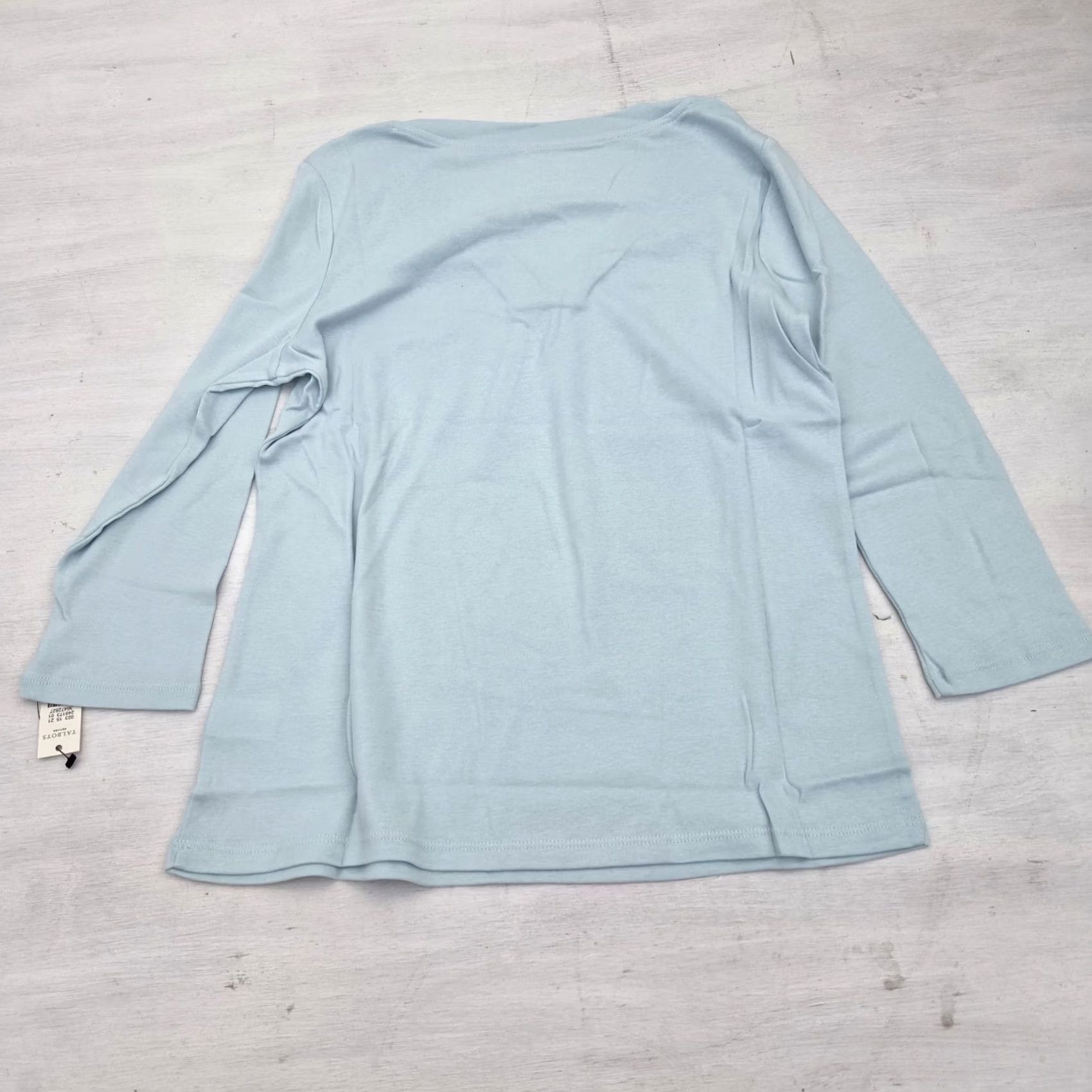 Talbots Talbots Womens XL Petite 3/4 Sleeve V Neck Top Pima Cotton Blue EUC Blo Size XL / US 12-14 / IT 48-50 - 5 Thumbnail